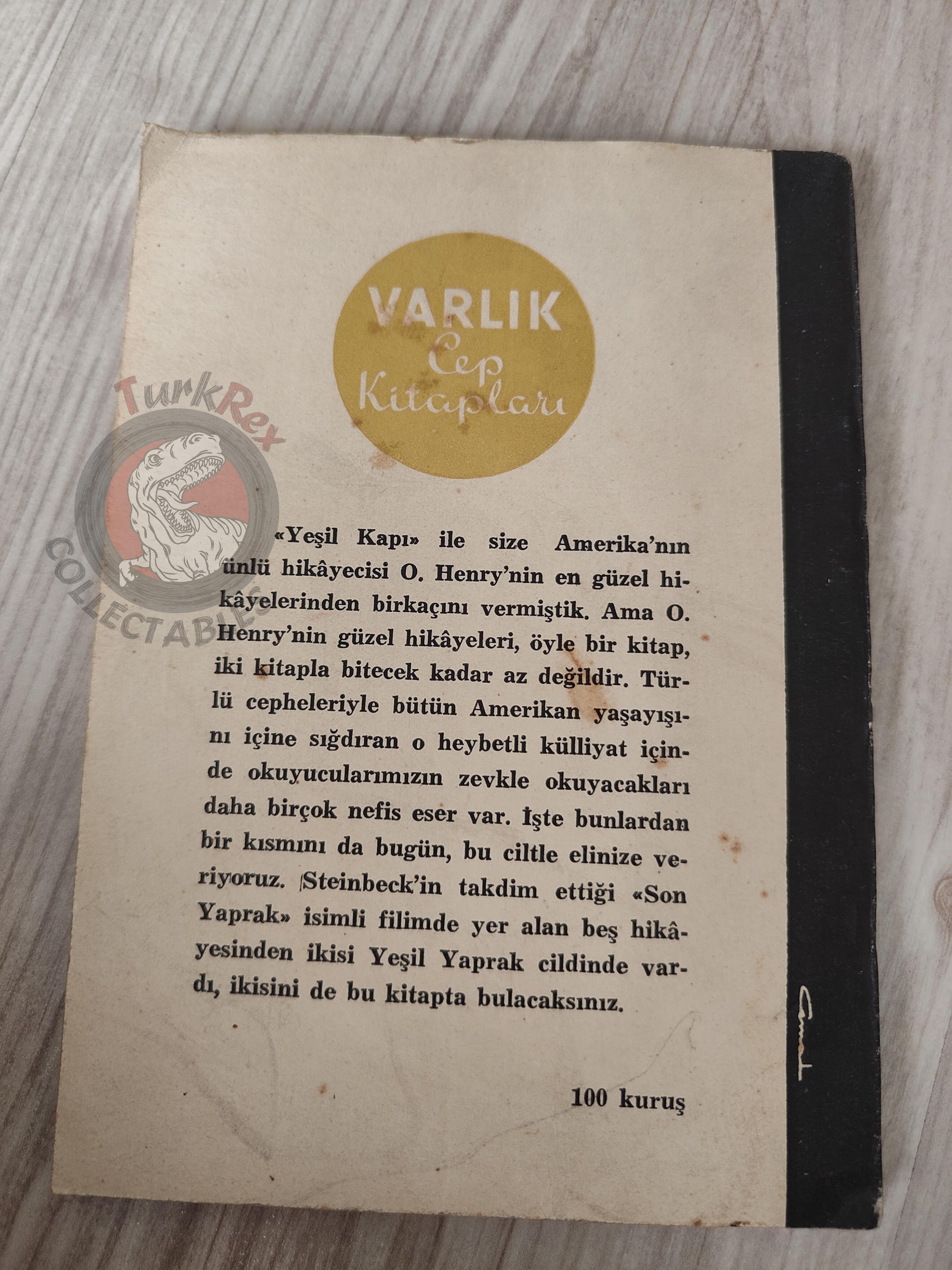 O. Henry (William Sydney Porter) – The Last Leaf  1954 1st Turkish Book Turkey
