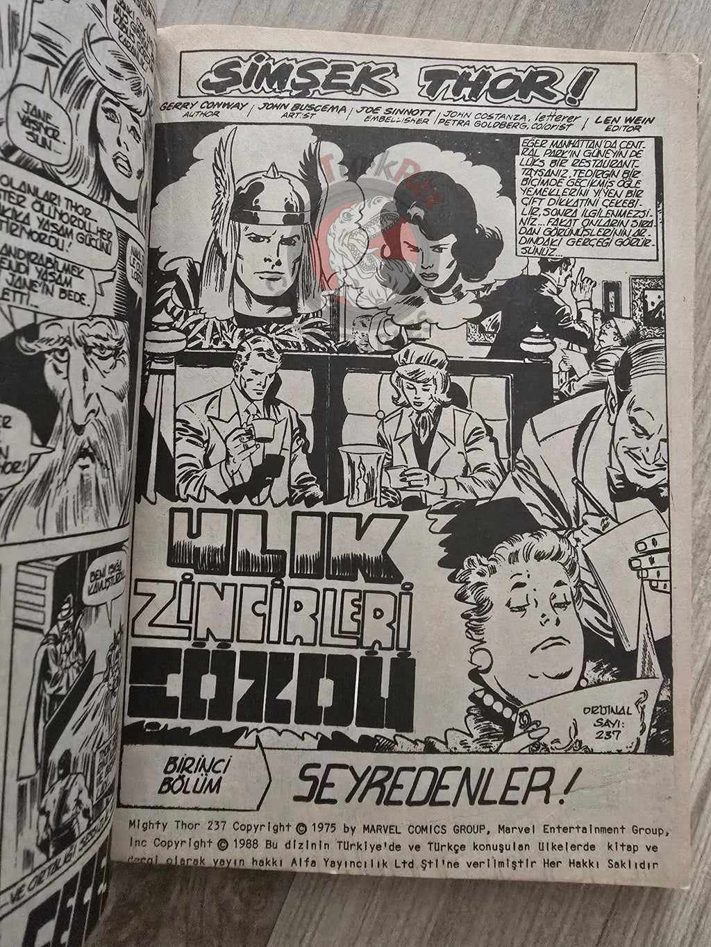 Thor Vol #8 1988 Turkish Comic Turkey The Mighty Thor #236–244 cover #209