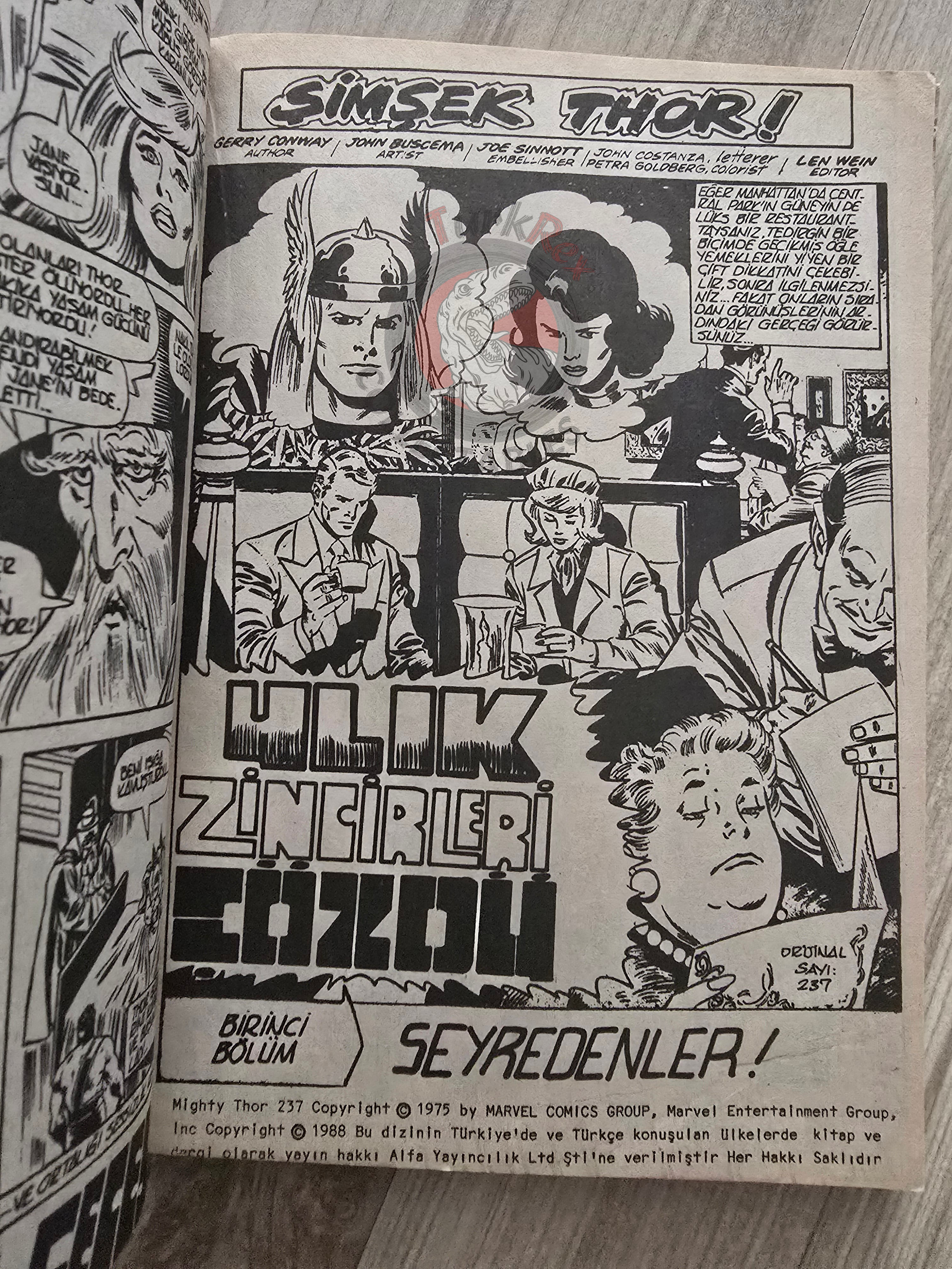 Thor Vol #8 1988 Turkish Comic Turkey The Mighty Thor #236–244 cover #209