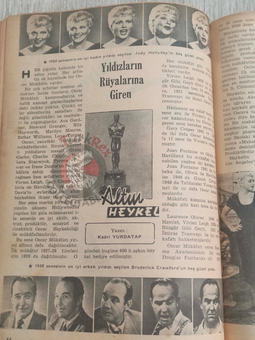 Ayda Bir 1954 The Academy Awards Oscar Turkish Mag Turkey Laya Raki Janet Leigh Tony Curtis Rhonda Fleming