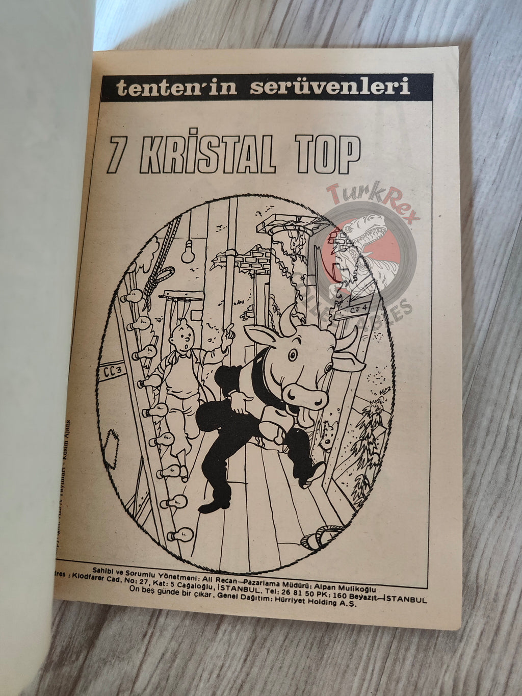Tintin – The Seven Crystal Balls early 1980s Turkish Edition Comic Turkey