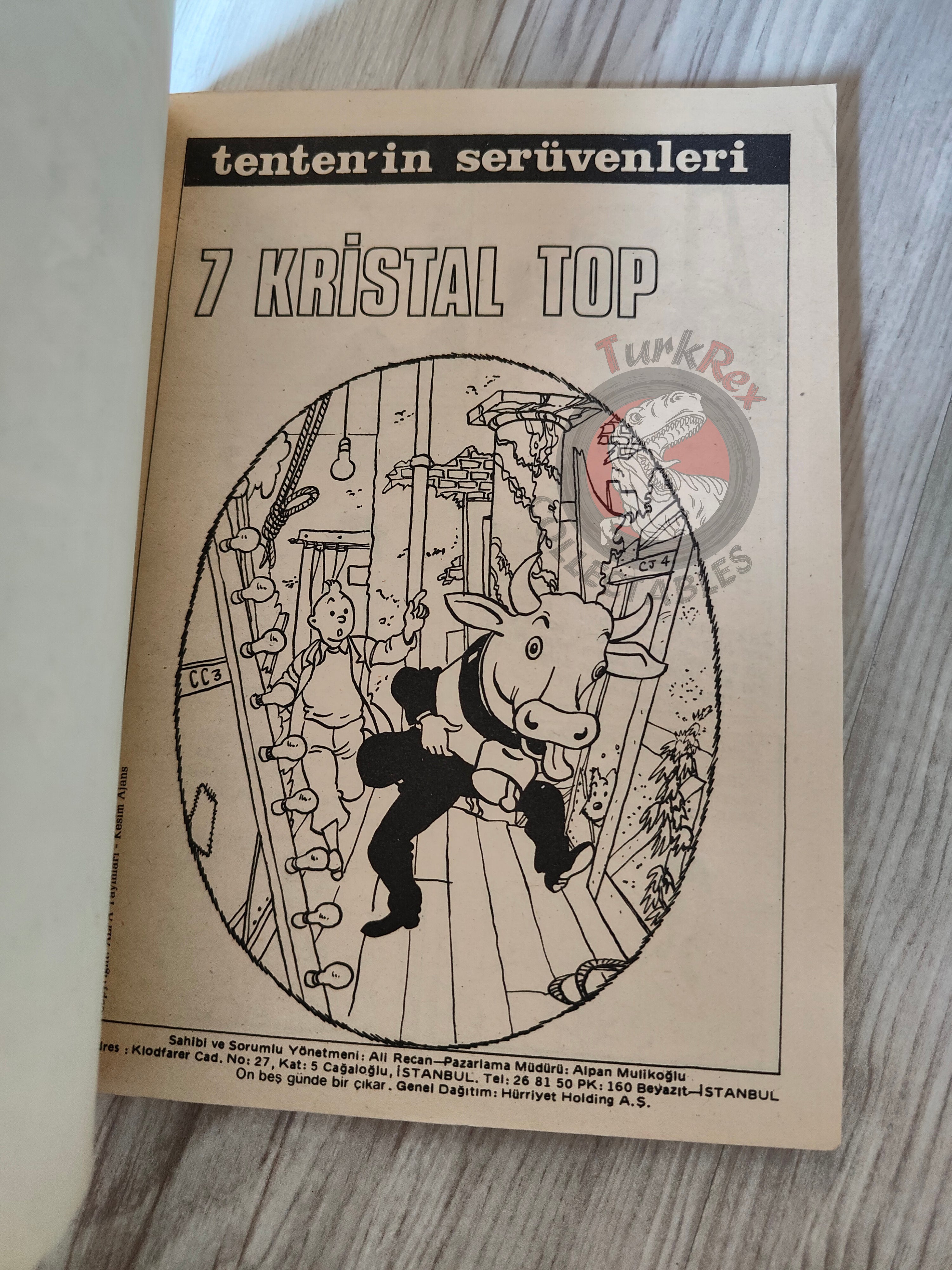 Tintin – The Seven Crystal Balls early 1980s Turkish Edition Comic Turkey