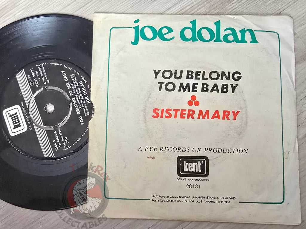 Joe Dolan – You Belong To Me Baby 7" Turkish Pressing Vinyl Turkey Edition