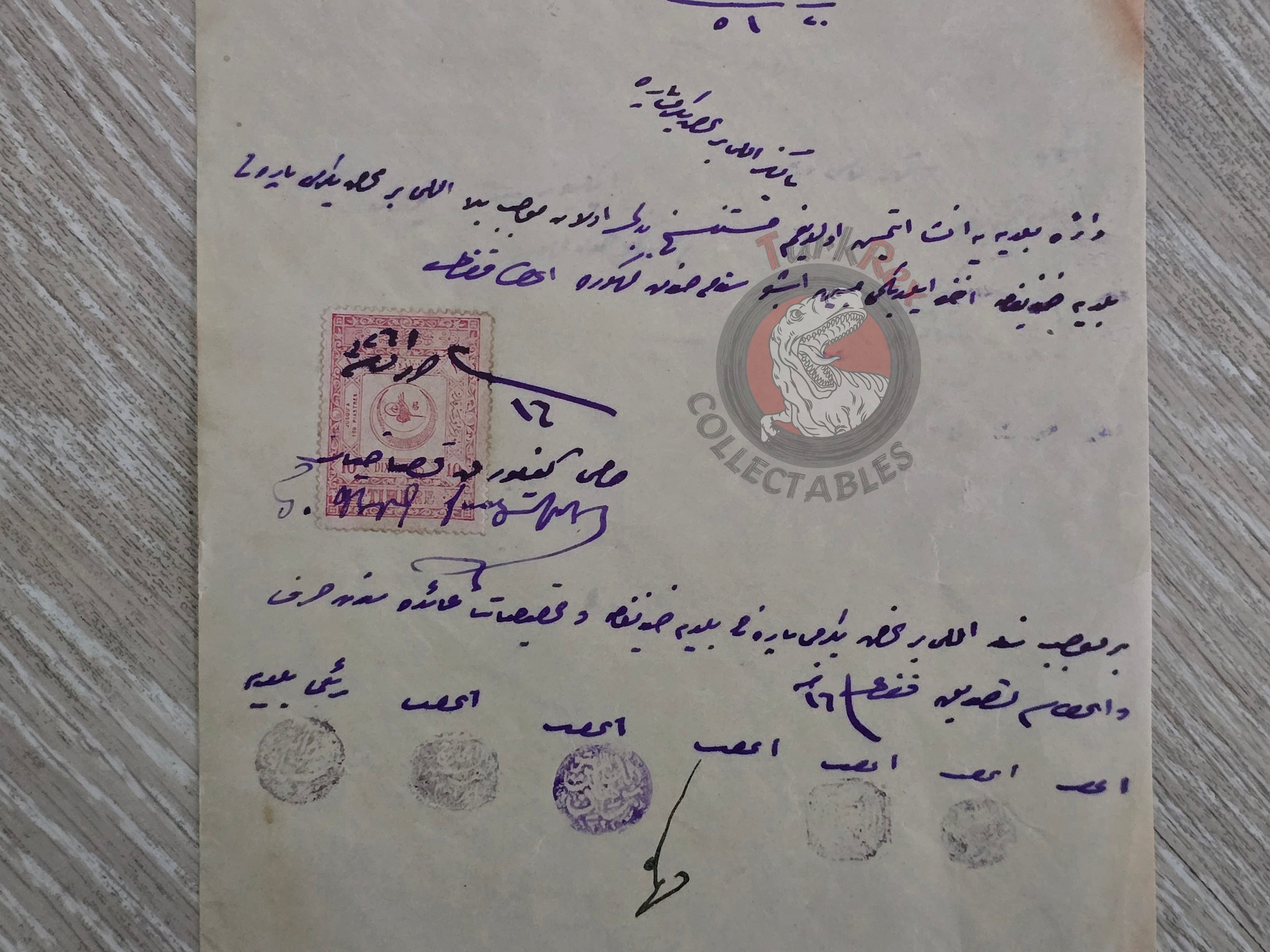 Ottoman Official Payment Deed 1910 Armenian Citizen Armenia Kazazian