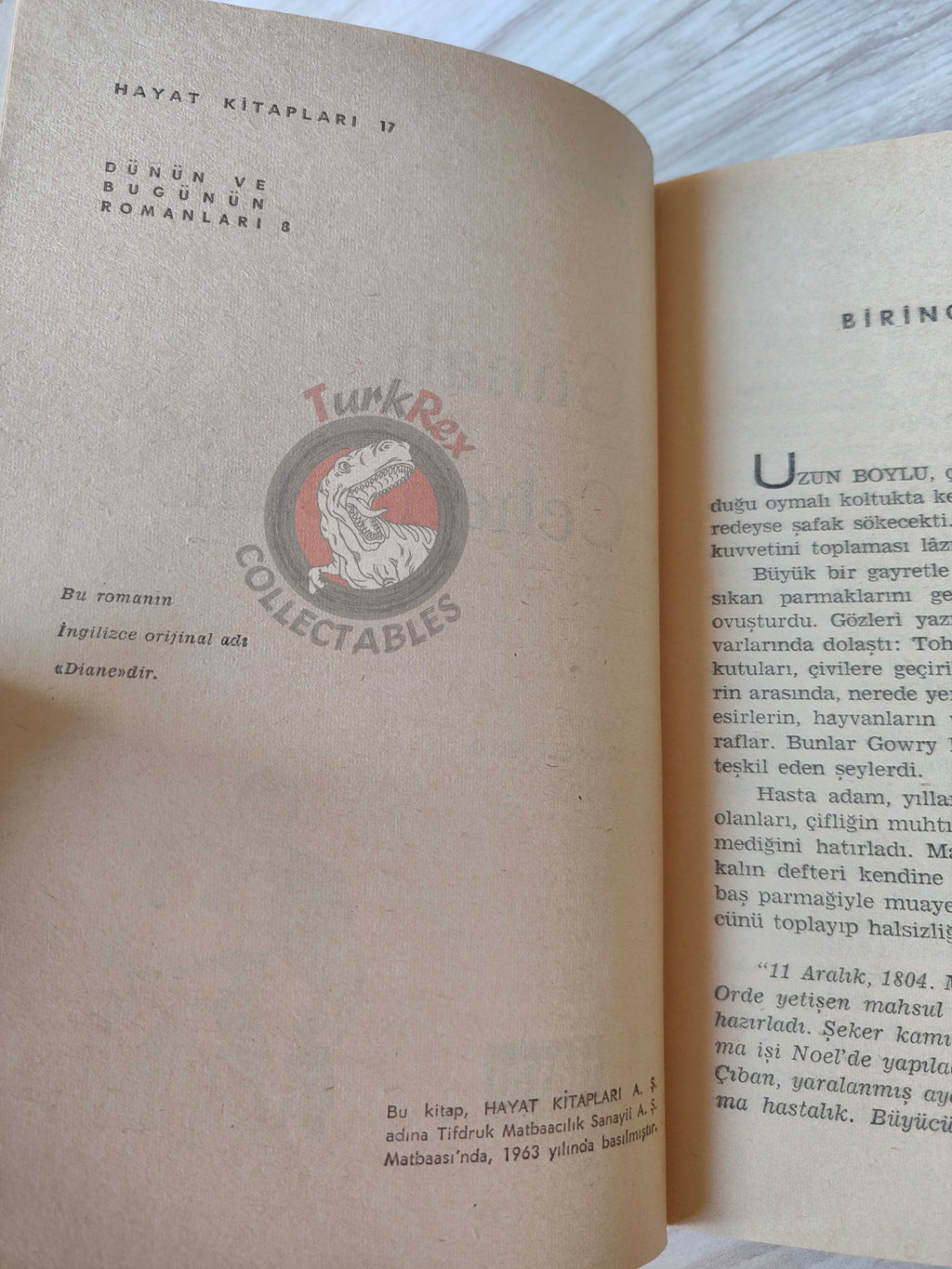 Herbert Best – Diane 1963 1st Turkish Book Turkey