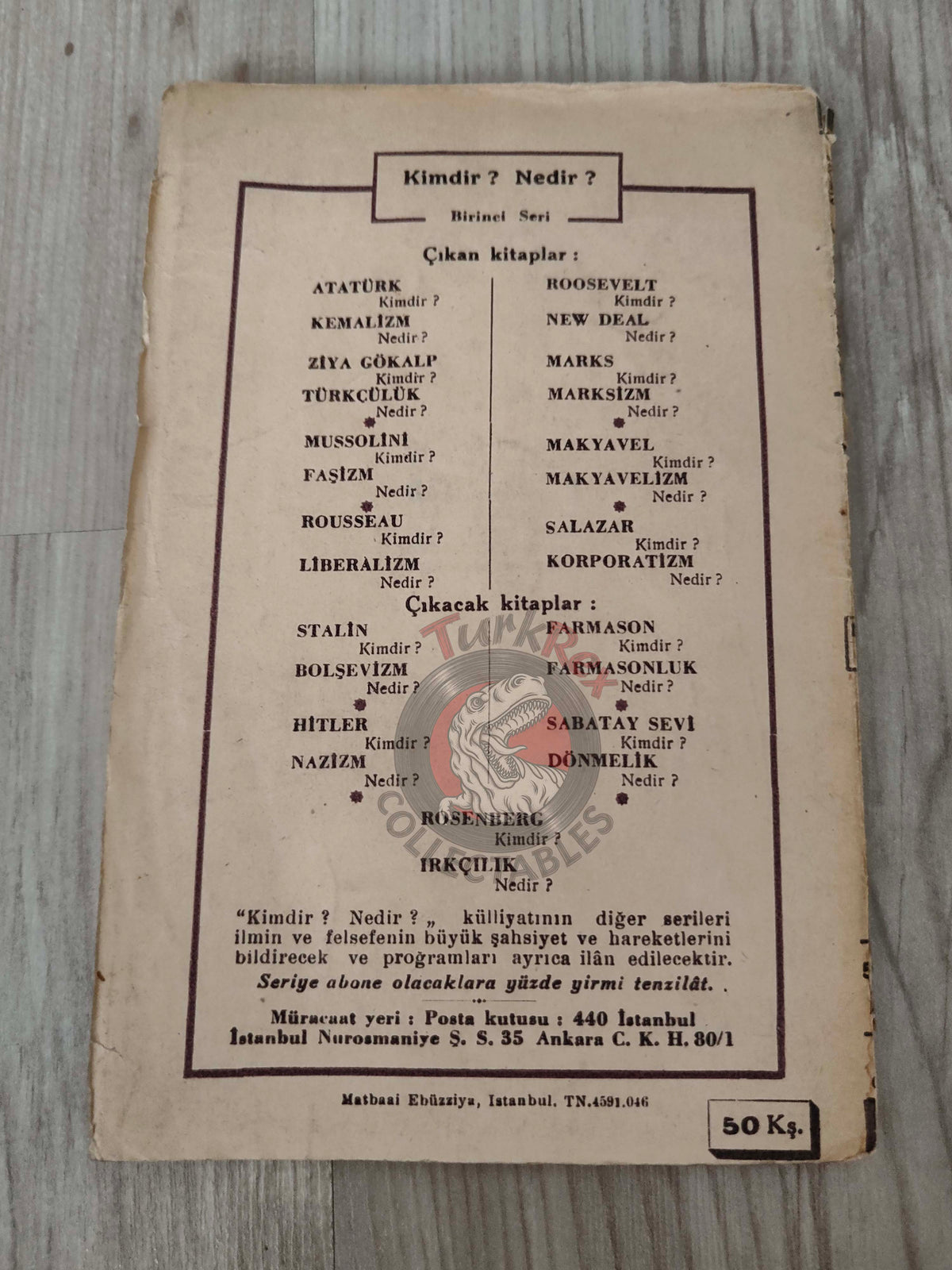 Who Is Roosevelt? What Is the New Deal? 1944 Turkish Book Turkey WW2 World War Two