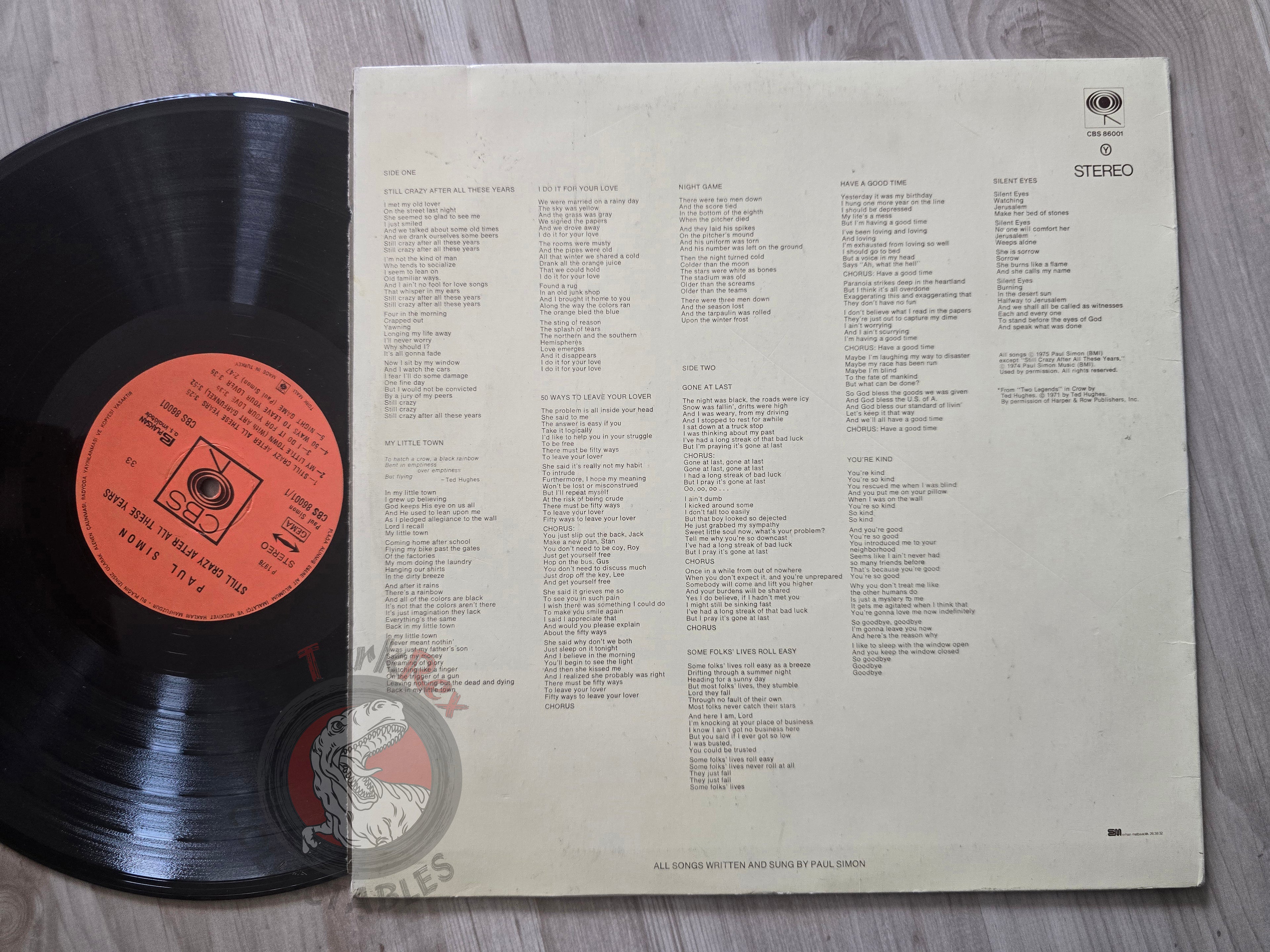 Paul Simon – Still Crazy After All These Years Turkish Pressing Vinyl Turkey Edition 1