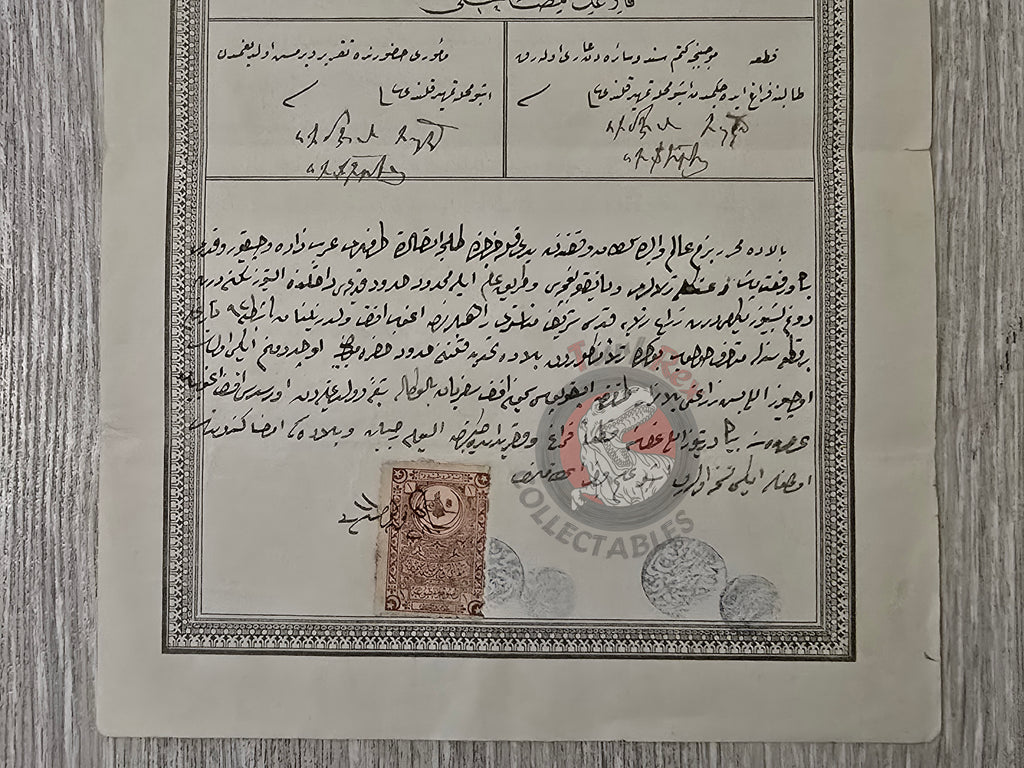 Ottoman 1896 Land Deed in İstanbul Title Deed Jerusalem Simon Seferian Armenia Armenian Palestine Waqf