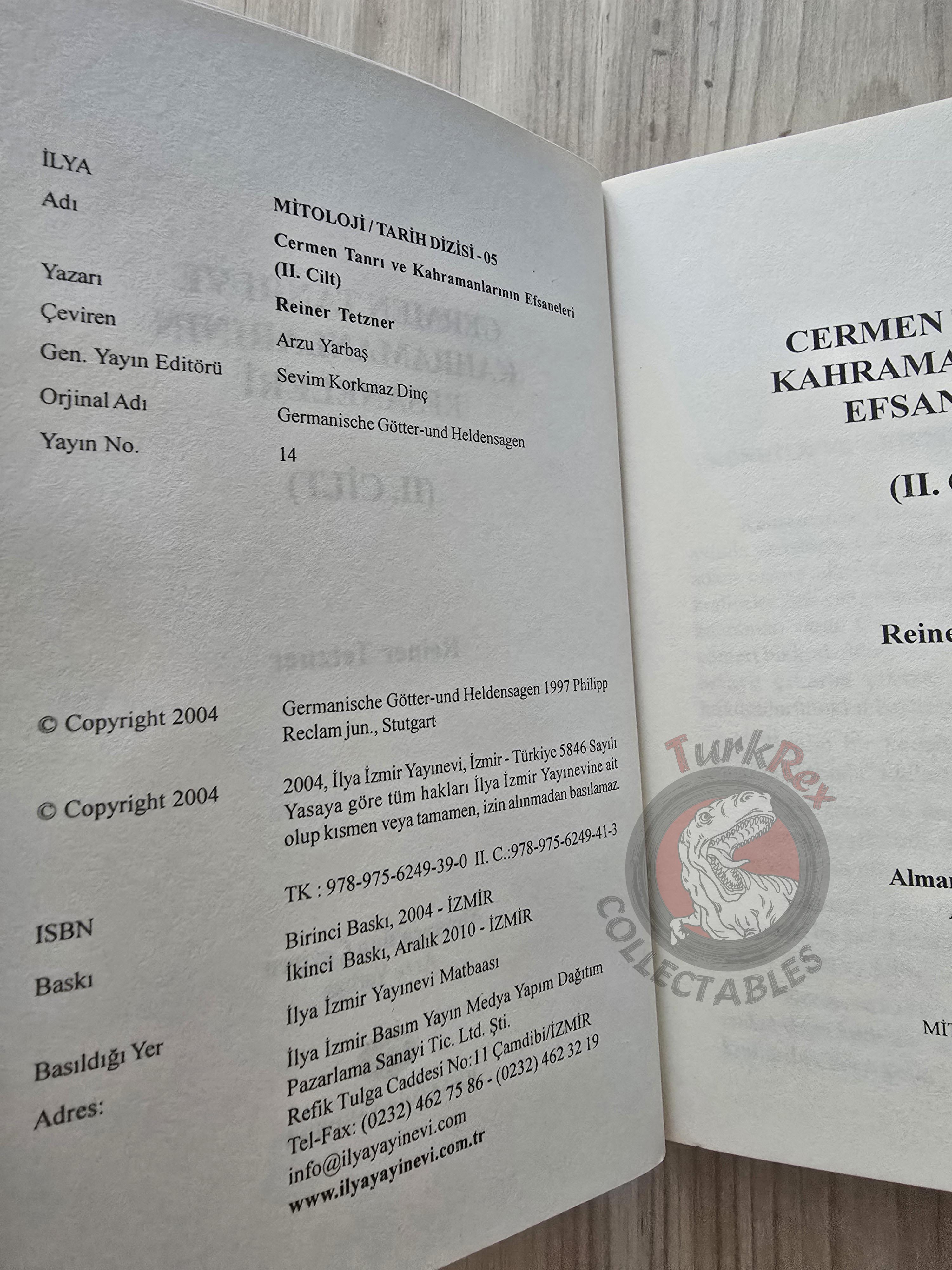 Riner Tetzner – Germanic Myths and Legends 2010 Turkish Book Turkey