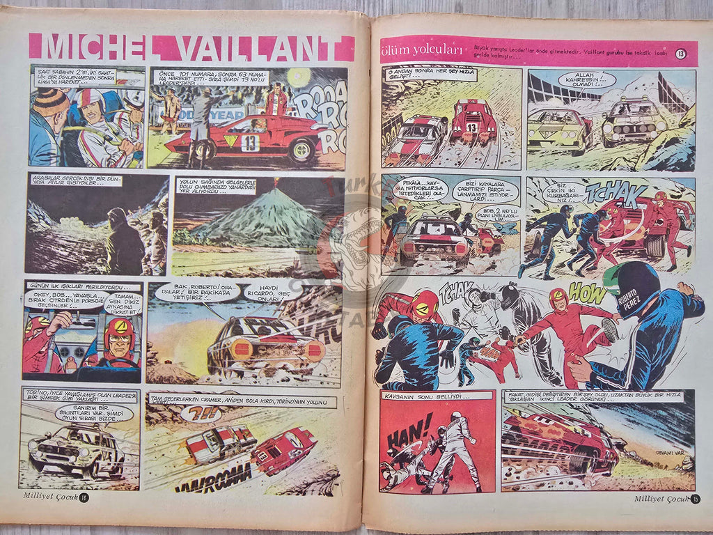 Milliyet Çocuk #65 1974 Turkish Comic Mag Turkey Lucky Luke Michel Vaillant Il Colonnello Caster’Bum