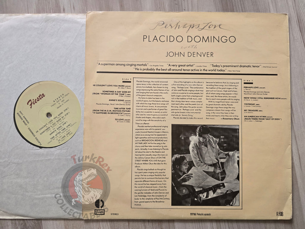 Placido Domingo With John Denver – Perhaps Love Turkish Pressing Vinyl Turkey Edition