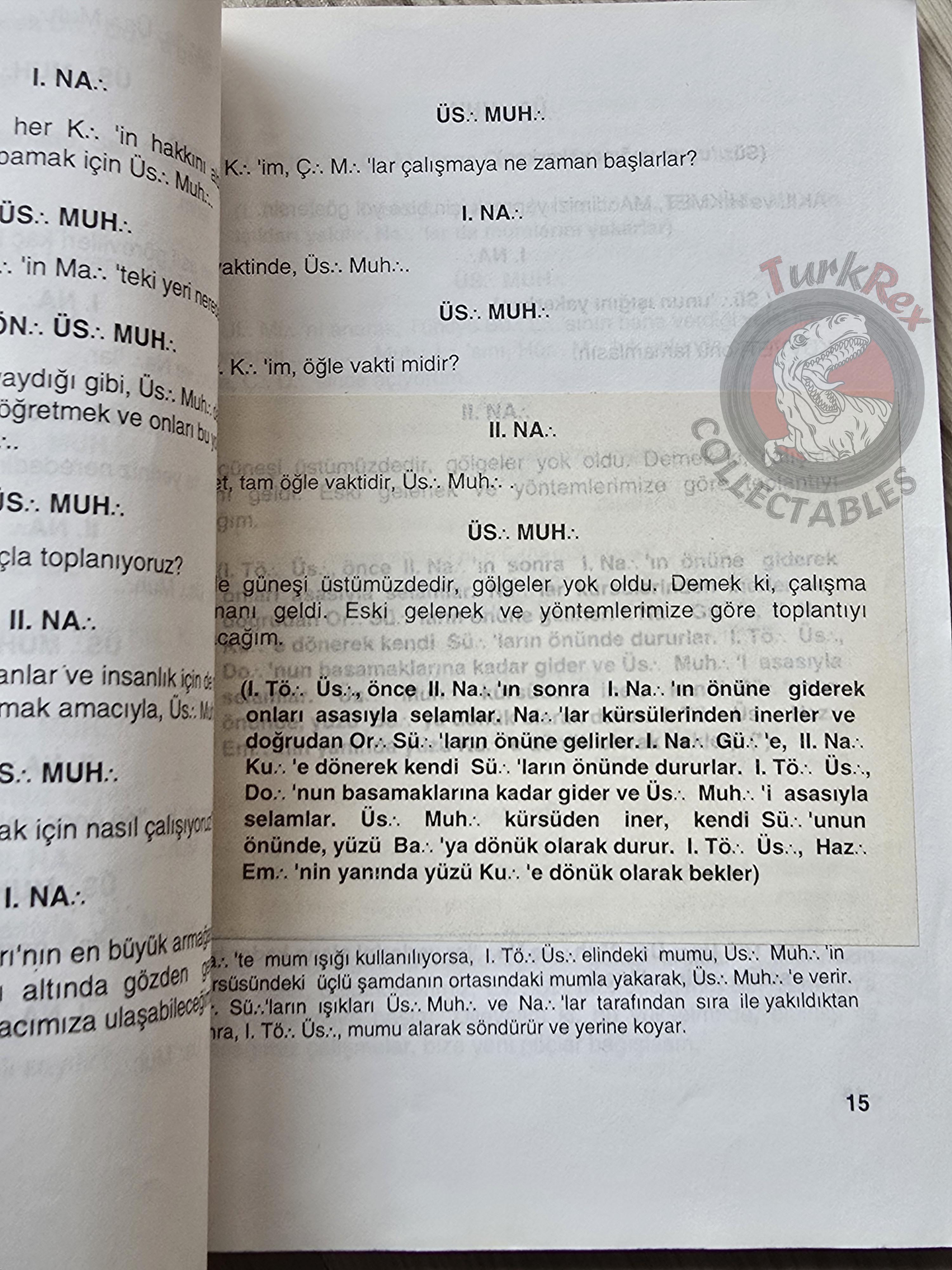 Turkish Freemasonry 1st Degree Ritual Apprentice 1995 Booklet Masonic Masons of Turkey