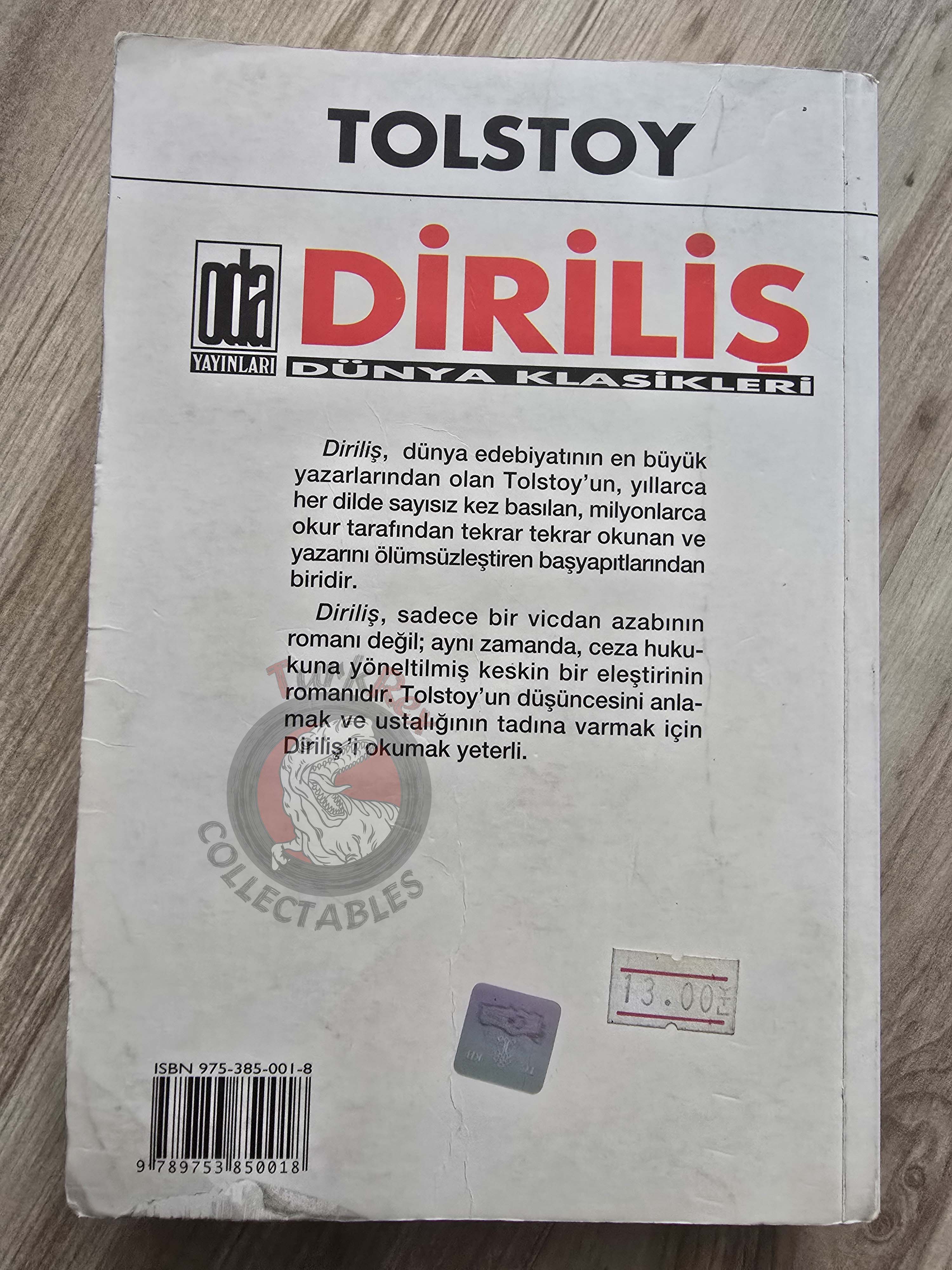 Leo Tolstoy – Resurrection 2003 Turkish Book Turkey
