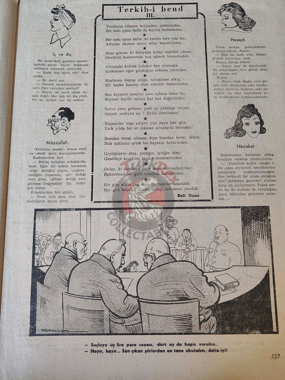 Mizah 1947 Humor Magazine Turkish Turkey Uncle Sam and Communism War Soviet Russia USA
