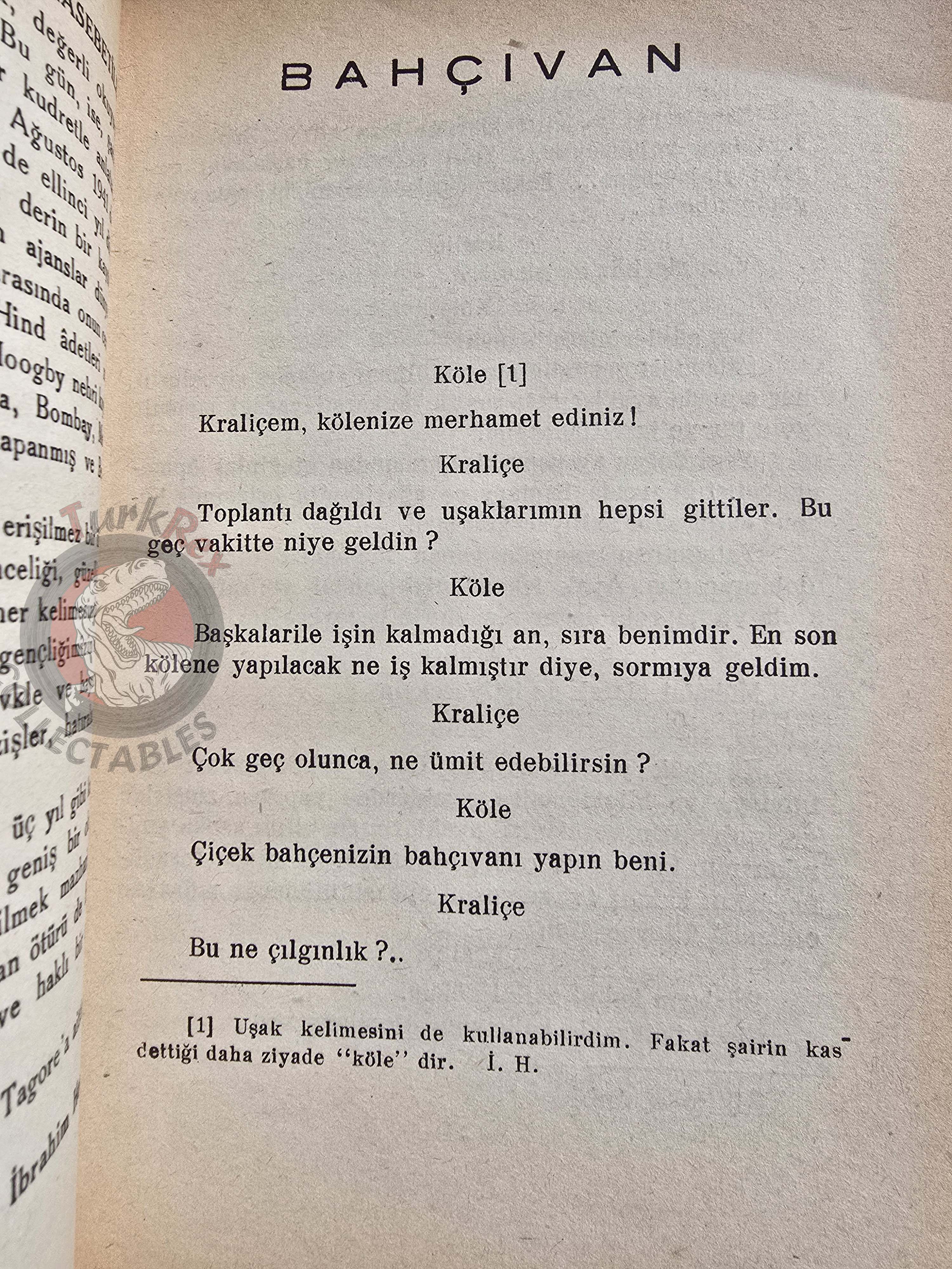 Rabindranath Tagore – The Gardener 1944 Turkish Book Turkey