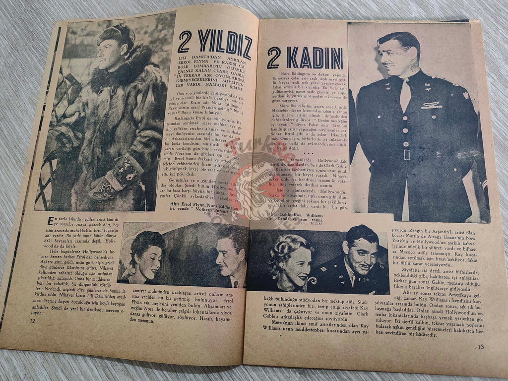 Yıldız 1944 Ingrid Bergman Turkish Mag Turkey Hollywood Cary Grant Victor Mature Errol Flynn