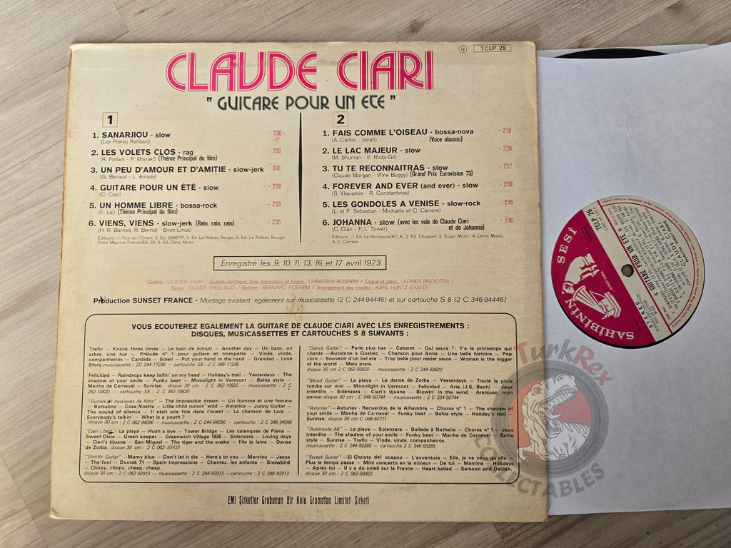 Claude Ciari – Guitare Pour Un Ete Turkish Pressing Vinyl Turkey Edition