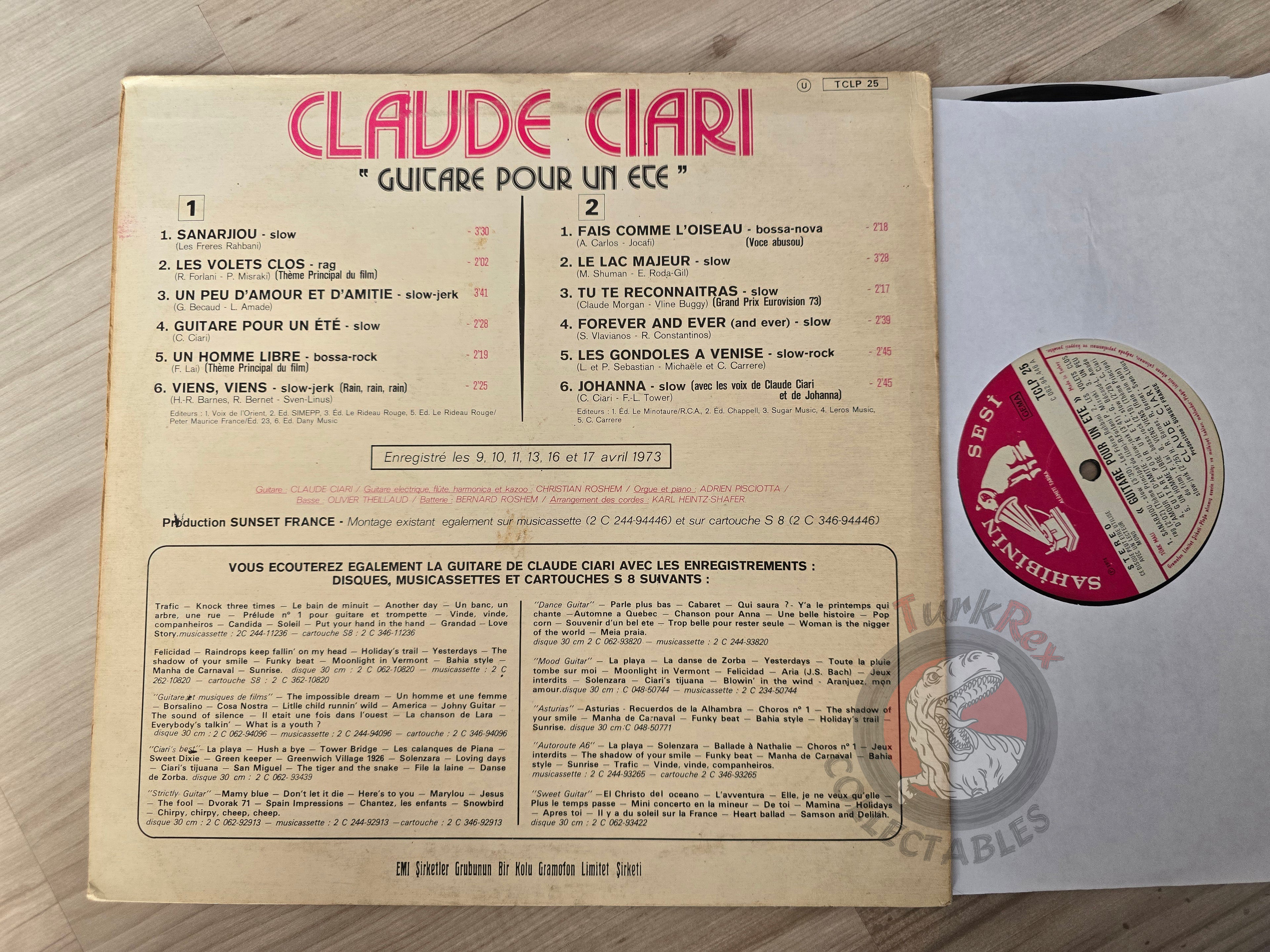Claude Ciari – Guitare Pour Un Ete Turkish Pressing Vinyl Turkey Edition