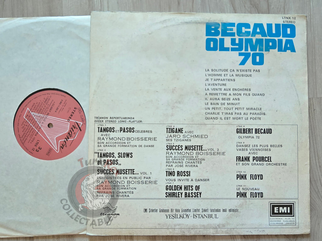 Gilbert Bécaud – Gilbert Bécaud A L'Olympia 1970 Turkish Pressing Vinyl Turkey Edition