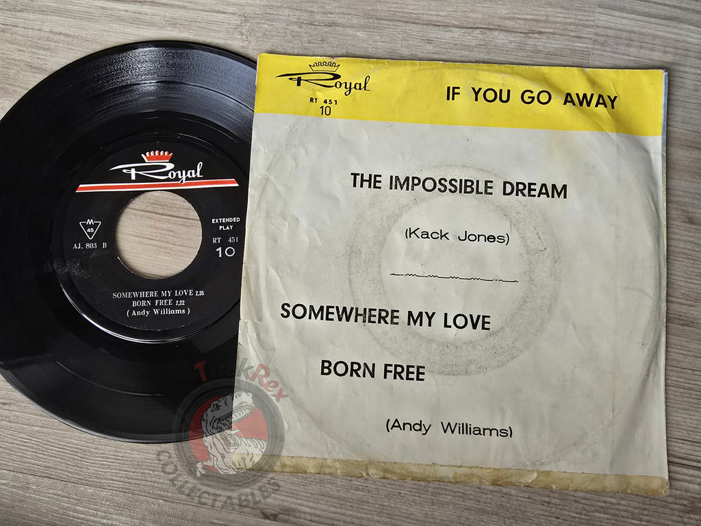 Jack Jones / Andy Williams – If You Go Away 7" Iran Pressing Vinyl Iranian Edition Somewhere My Love