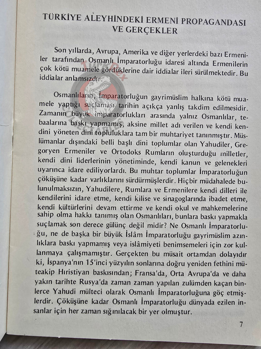 Armenian Propaganda Against Turkey and Truths 1980s Turkish Book Turkey Armenia