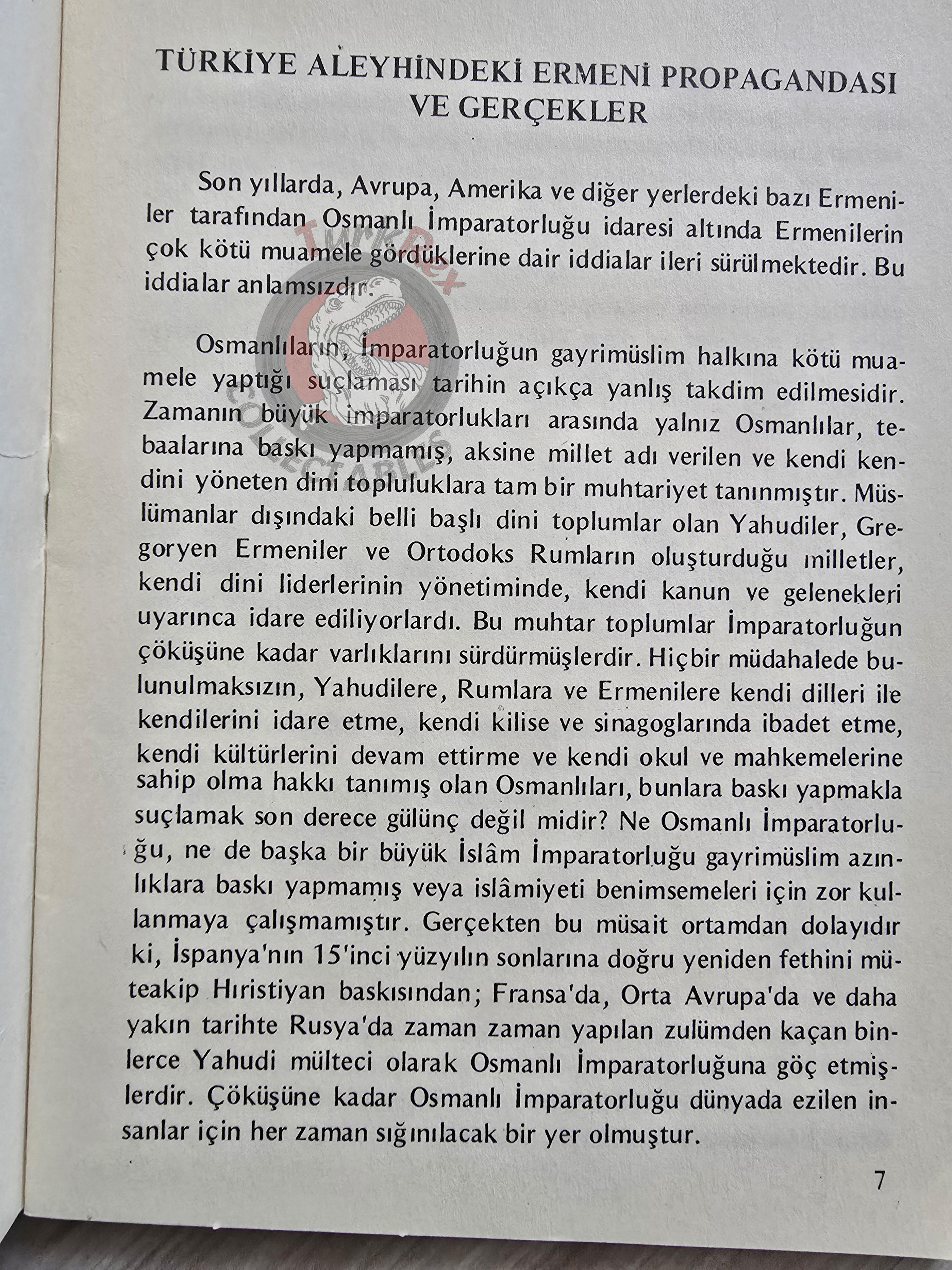 Armenian Propaganda Against Turkey and Truths 1980s Turkish Book Turkey Armenia