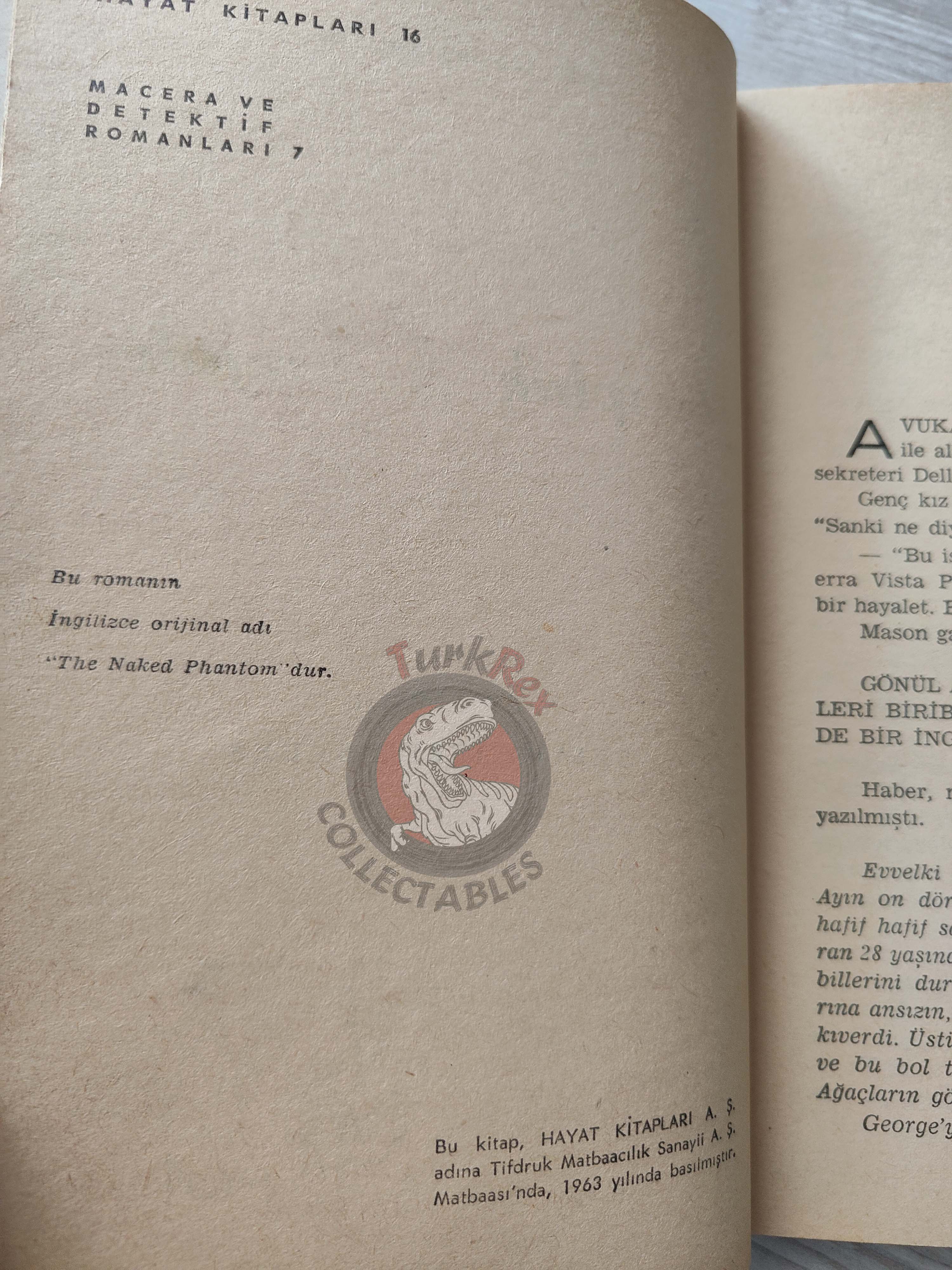 Erle Stanley Gardner – The Case of the Glamorous Ghost 1963 Turkish Book Turkey