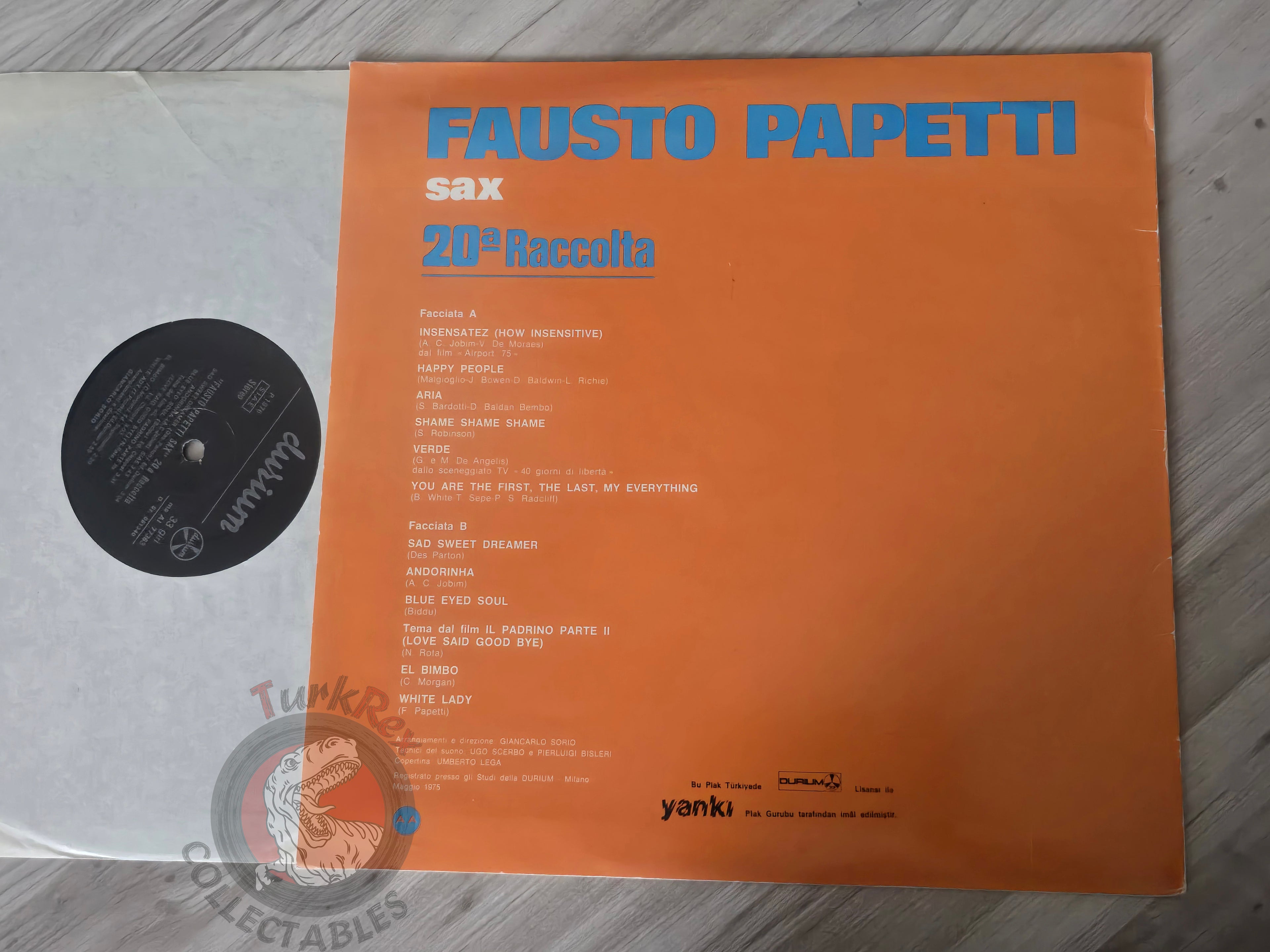 Fausto Papetti – 20a Raccolta Turkish Pressing Vinyl Turkey Edition