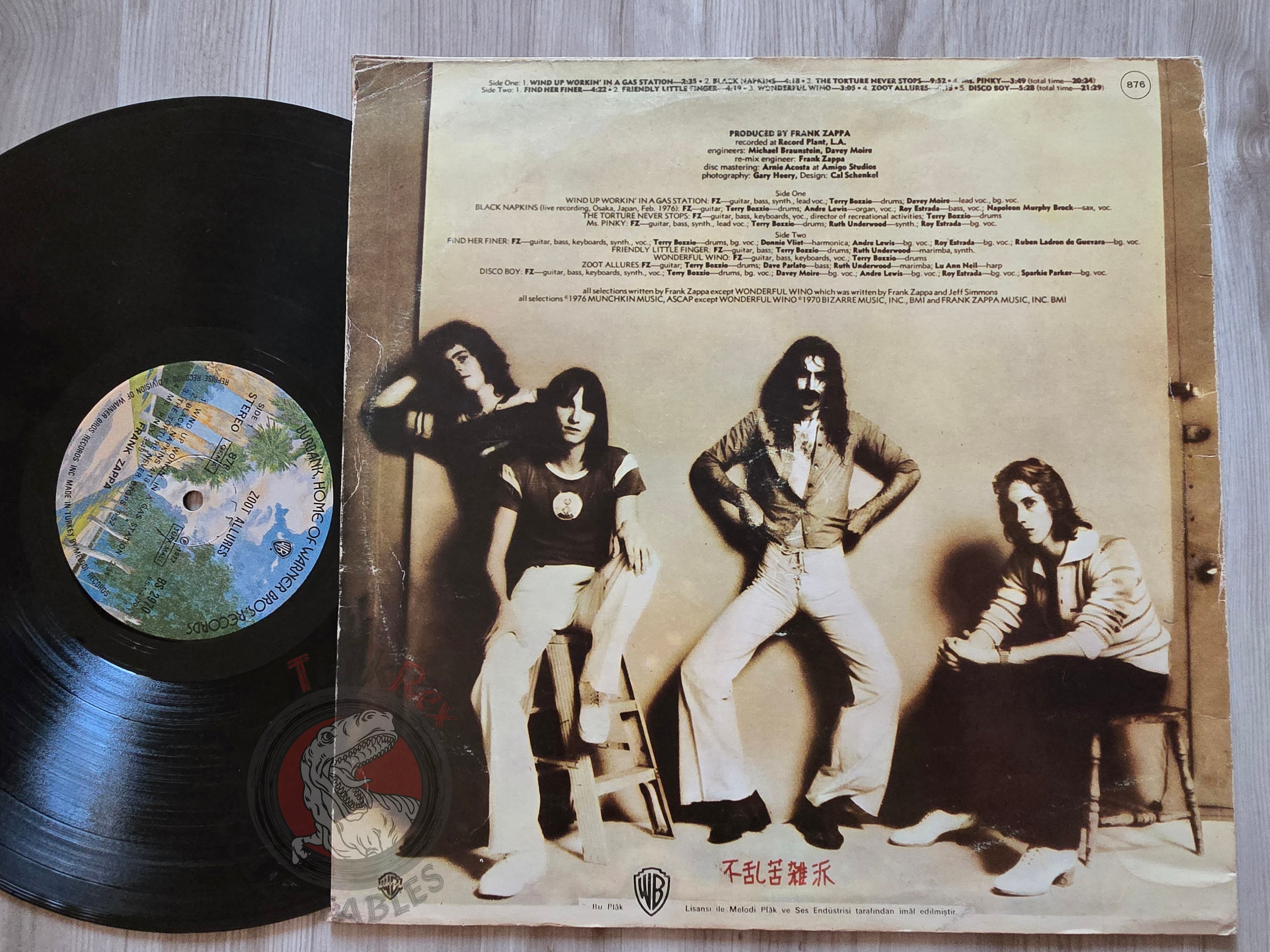 Frank Zappa – Zoot Allures Turkish Pressing Vinyl Turkey Edition