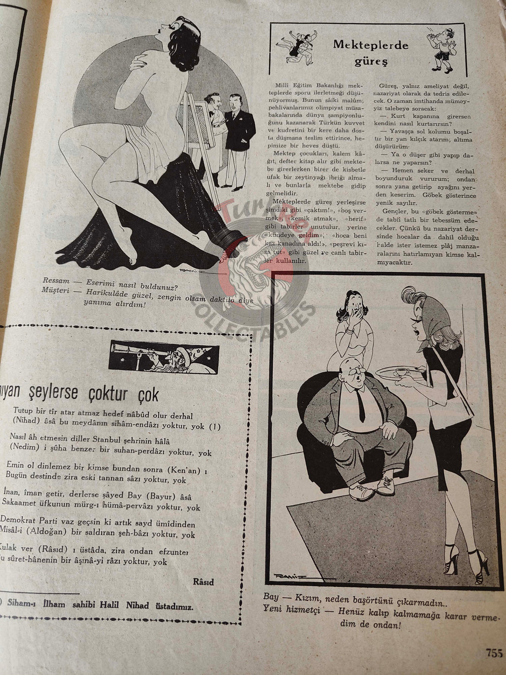 Mizah 1948 Humor Magazine Turkish Turkey His Master’s Voice