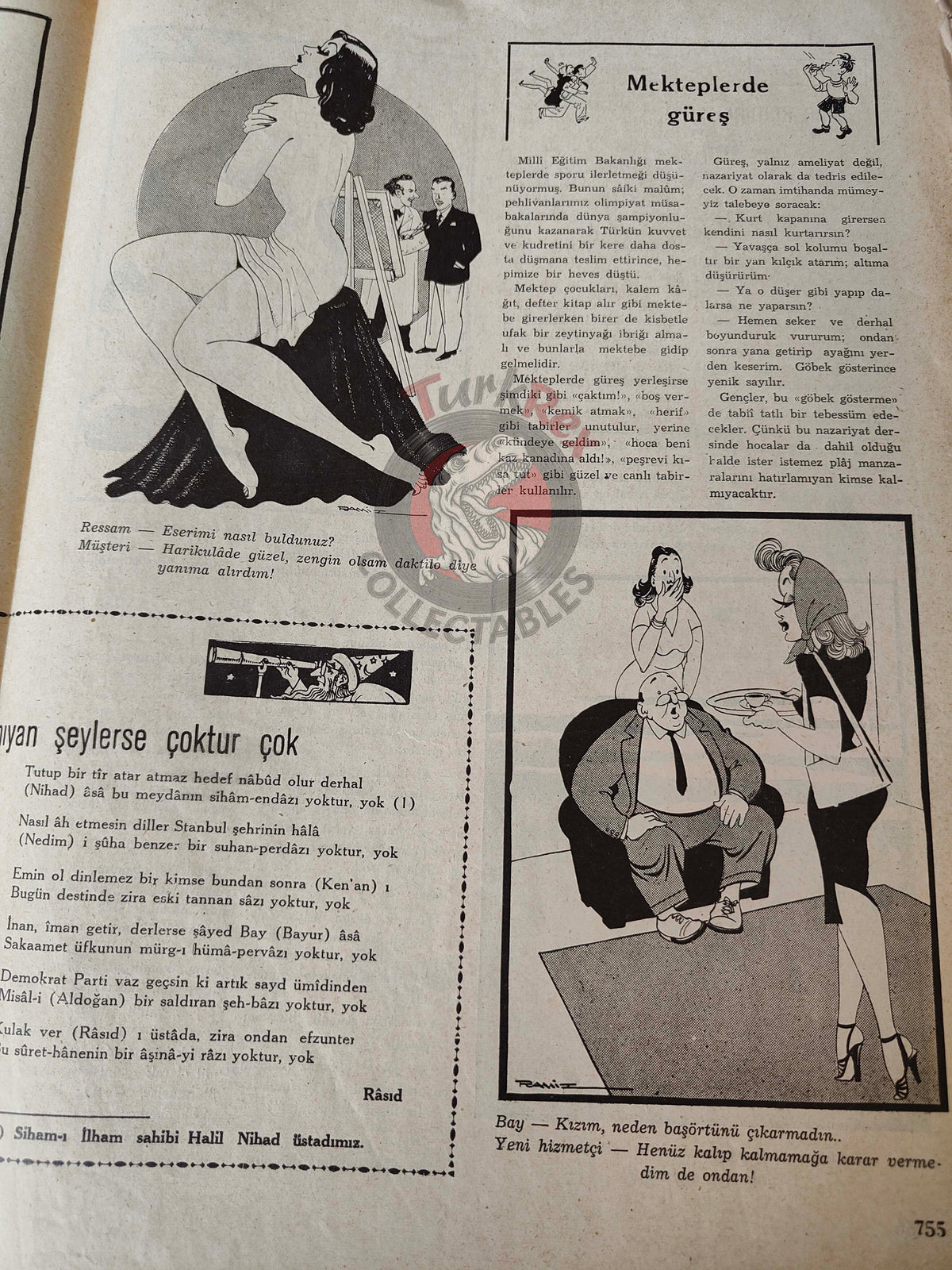 Mizah 1948 Humor Magazine Turkish Turkey His Master’s Voice