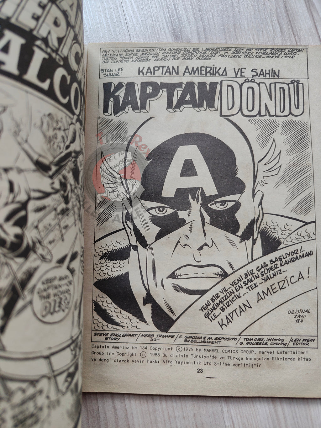 Captain America – Issue #8 1988 Turkish Comic Turkey #183 #184 #185 #186