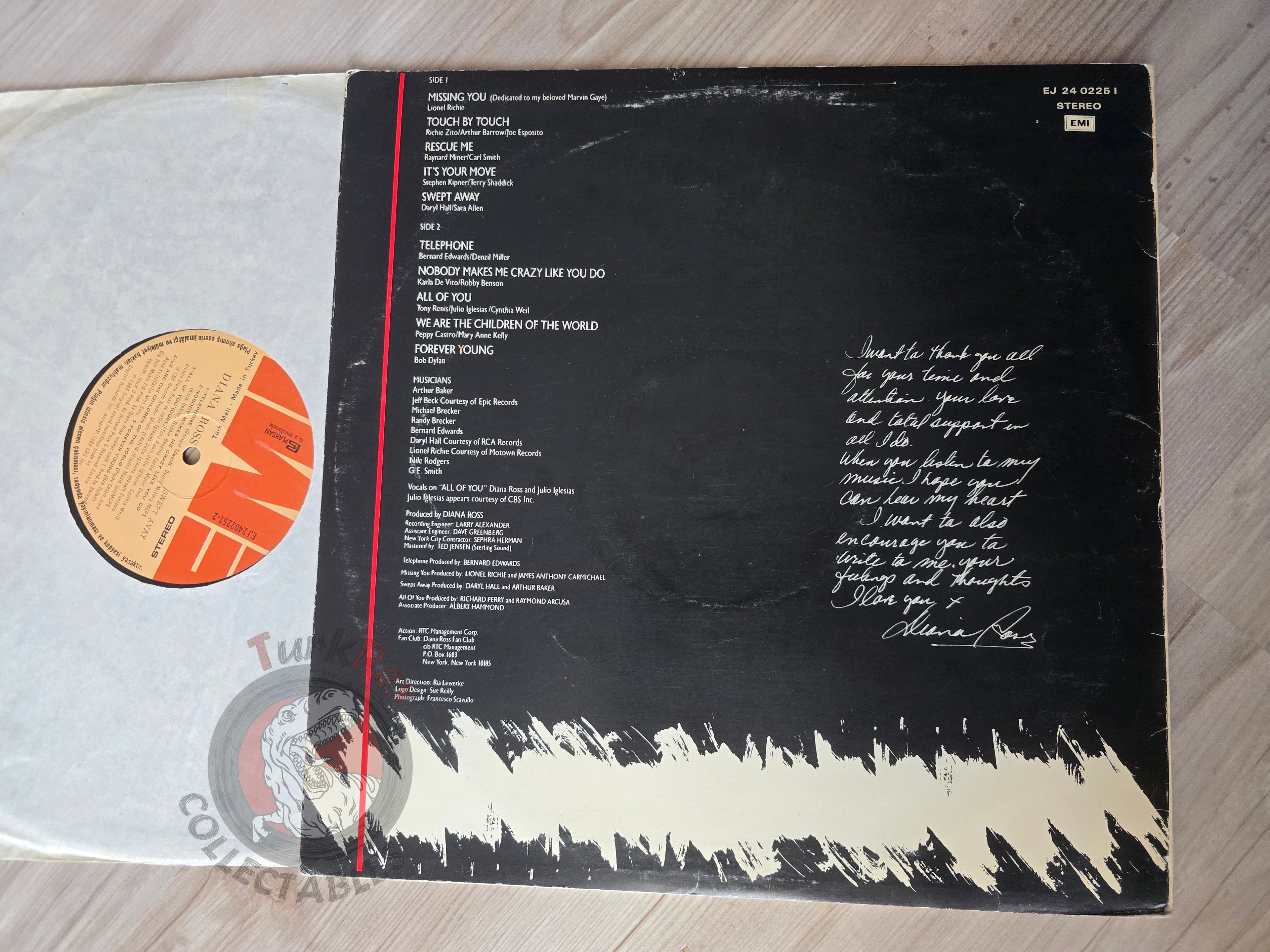 Diana Ross – Swept Away Turkish Pressing Vinyl Turkey Edition