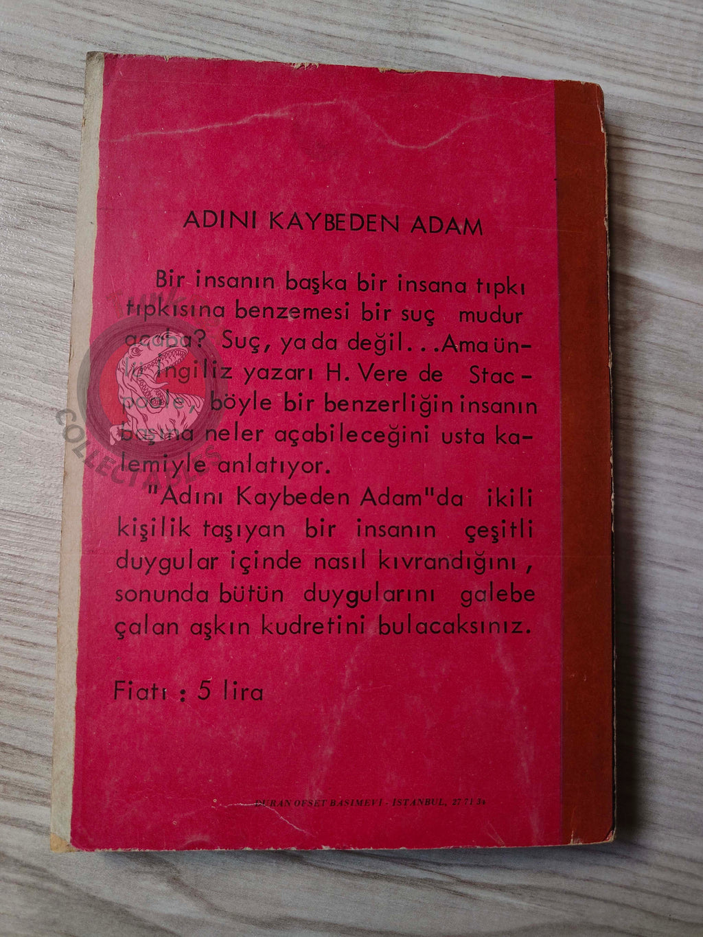 H. De Vere Stacpoole – The Man Who Lost Himself  1969 1st Turkish Book Turkey