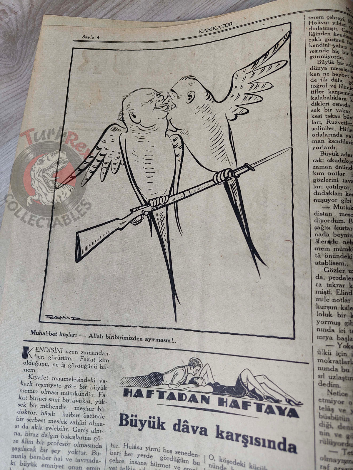 Karikatür 1942 Humor Magazine Turkish Turkey Mahatma Gandhi India WW2 era Churchill Roosevelt
