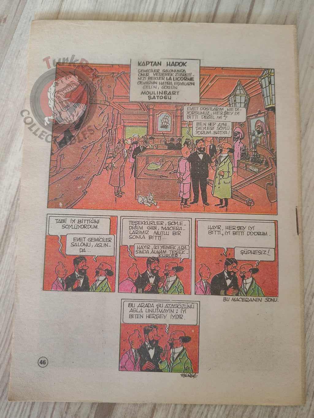 Tintin – Red Rackham's Treasure 1989 Turkish Edition Comic Turkey