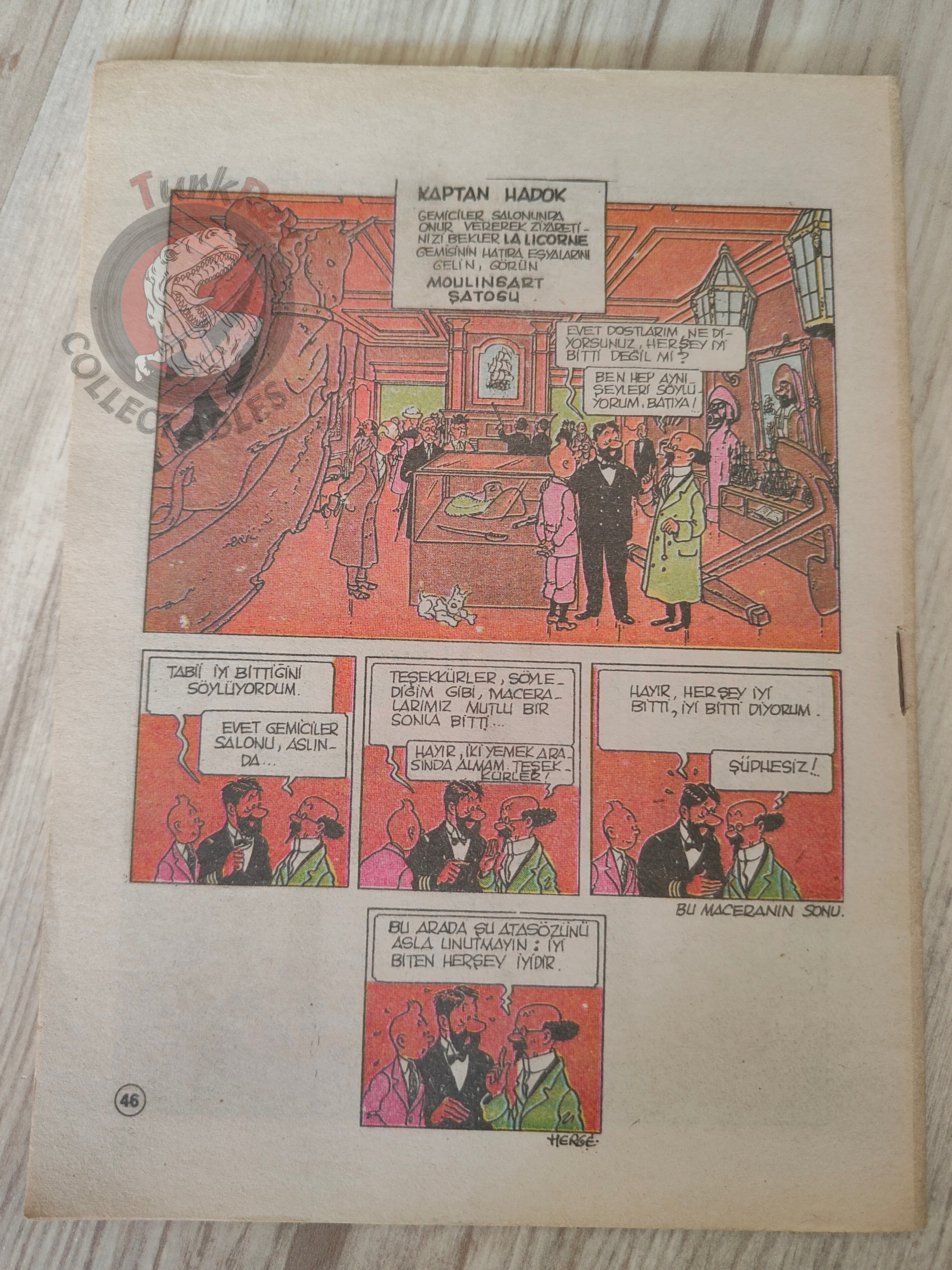 Tintin – Red Rackham's Treasure 1989 Turkish Edition Comic Turkey