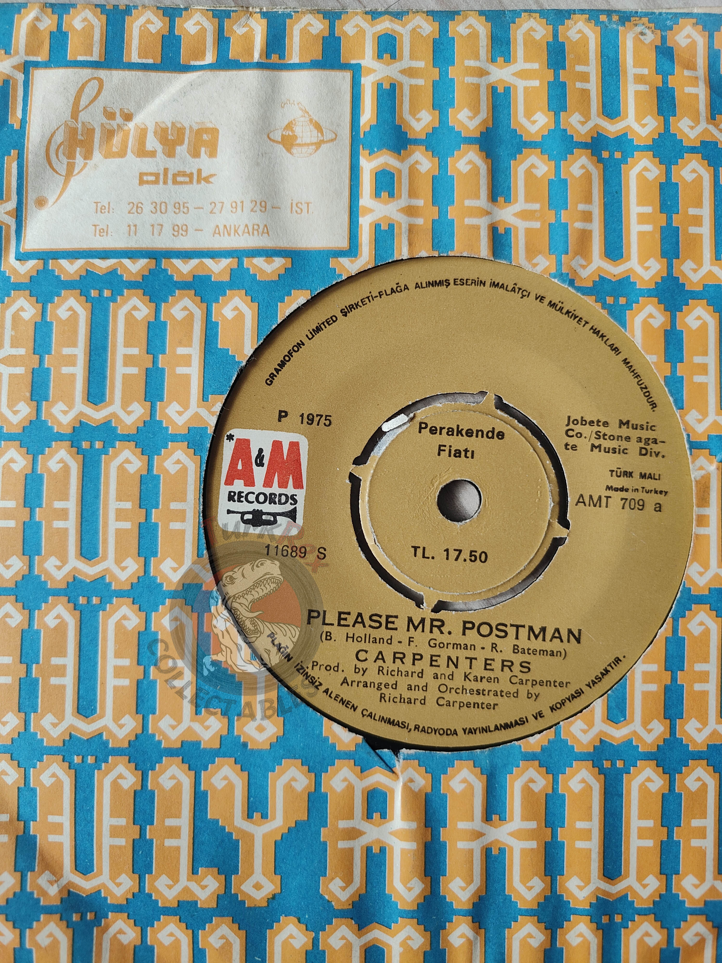Carpenters – Please Mr. Postman 7"  Turkish Pressing Vinyl Turkey Edition