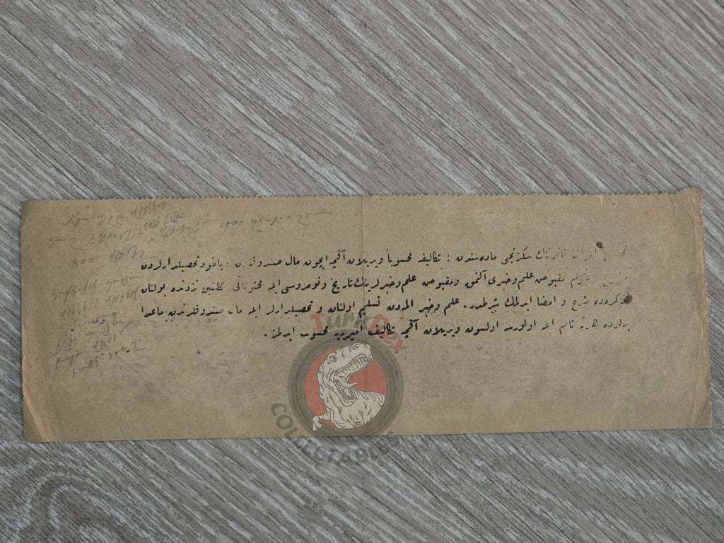 Ottoman Tax Receipt 1917 Tekirdağ Arablı Armenian Citizen Düzyan Family WW1