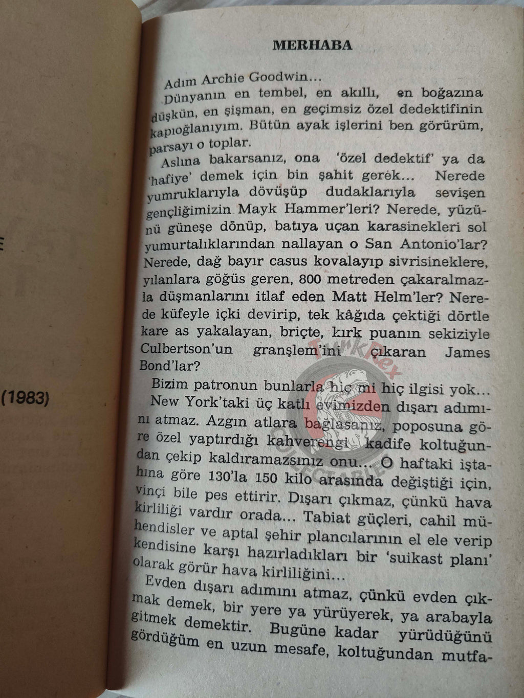 Rex Stout – Nero Wolfe: Prisoner’s Base 1983 1st Turkish Book Turkey