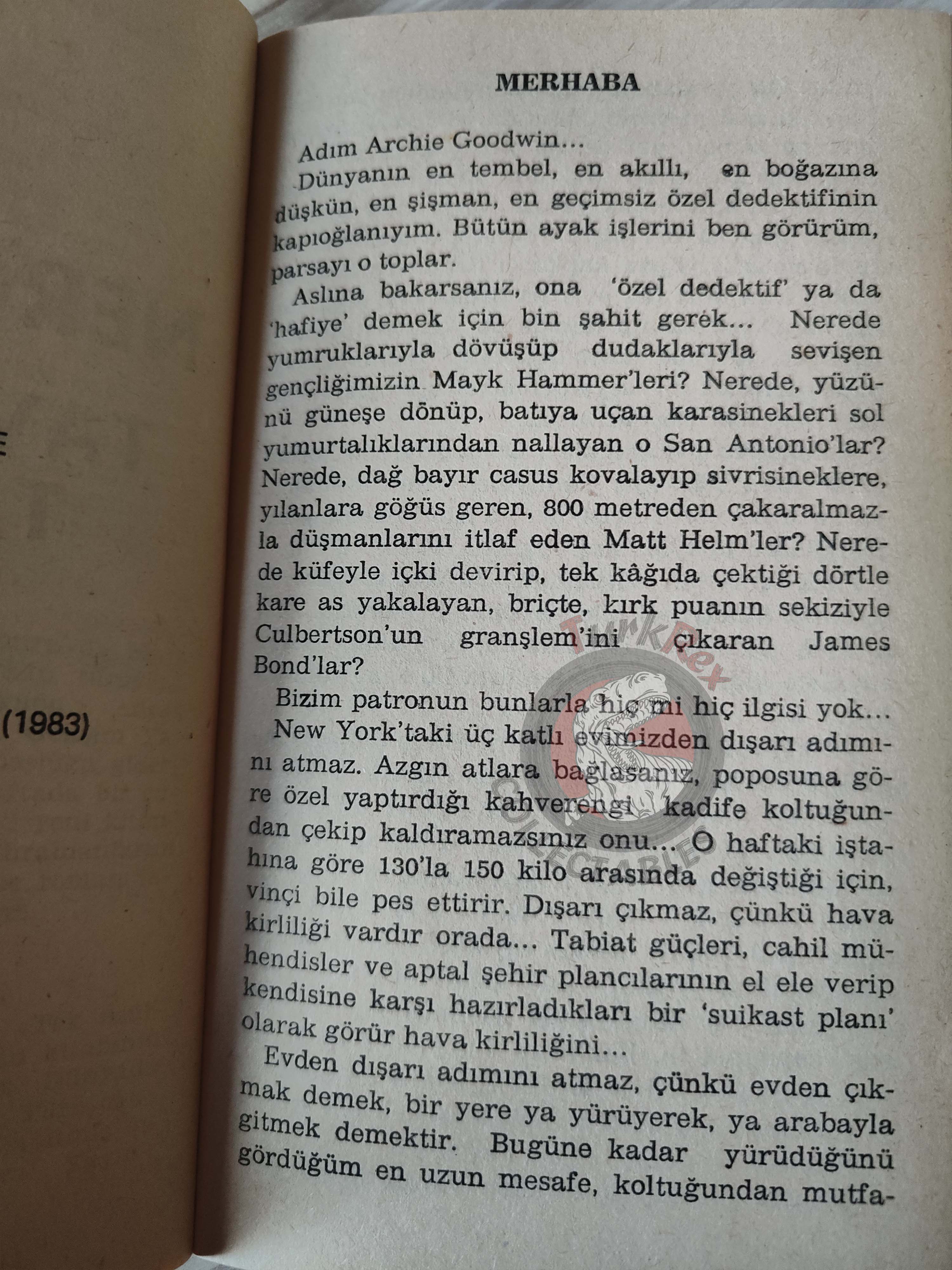Rex Stout – Nero Wolfe: Prisoner’s Base 1983 1st Turkish Book Turkey