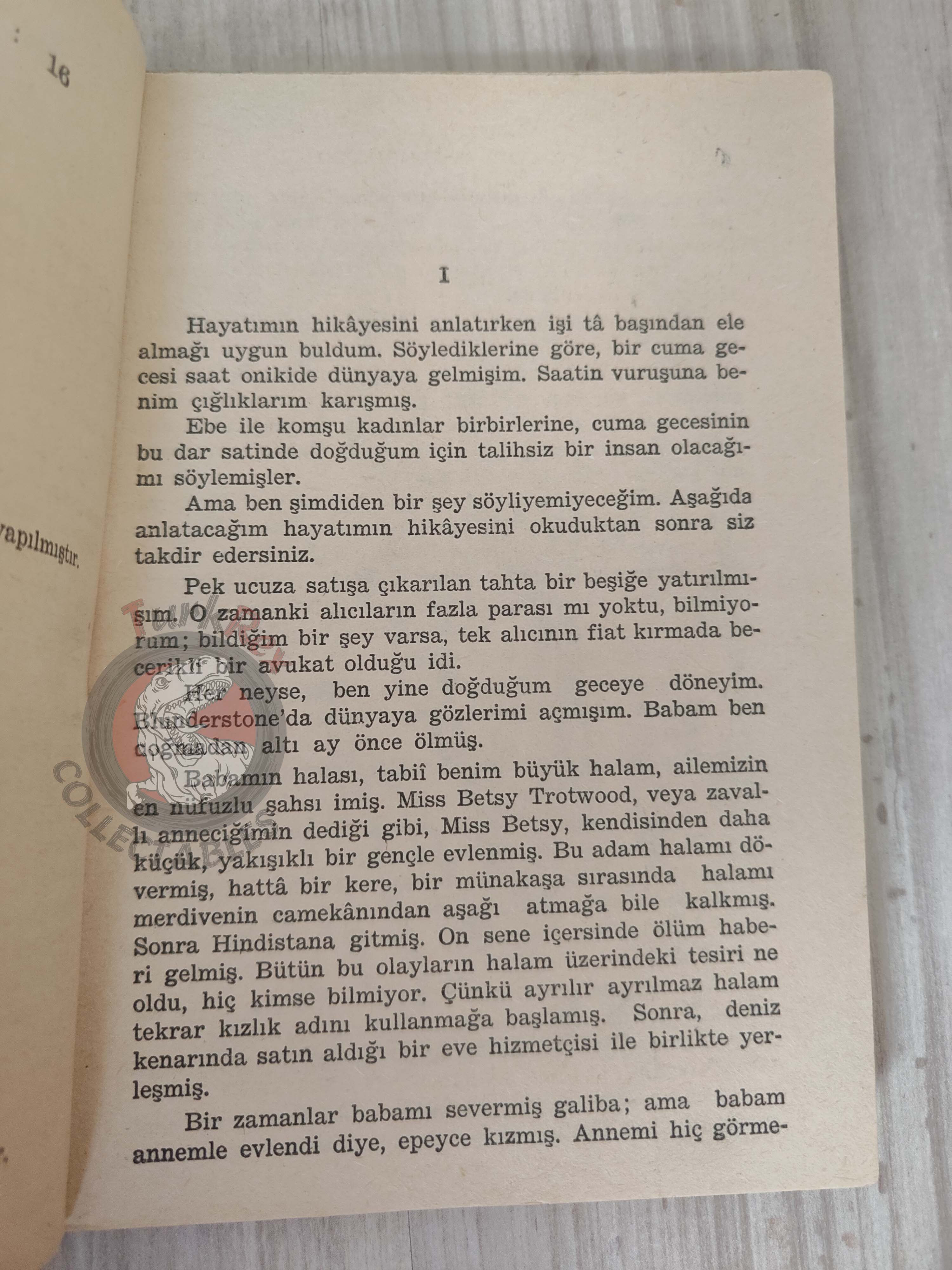 Charles Dickens –  David Copperfield 1958 Illustrated Turkish Book Turkey