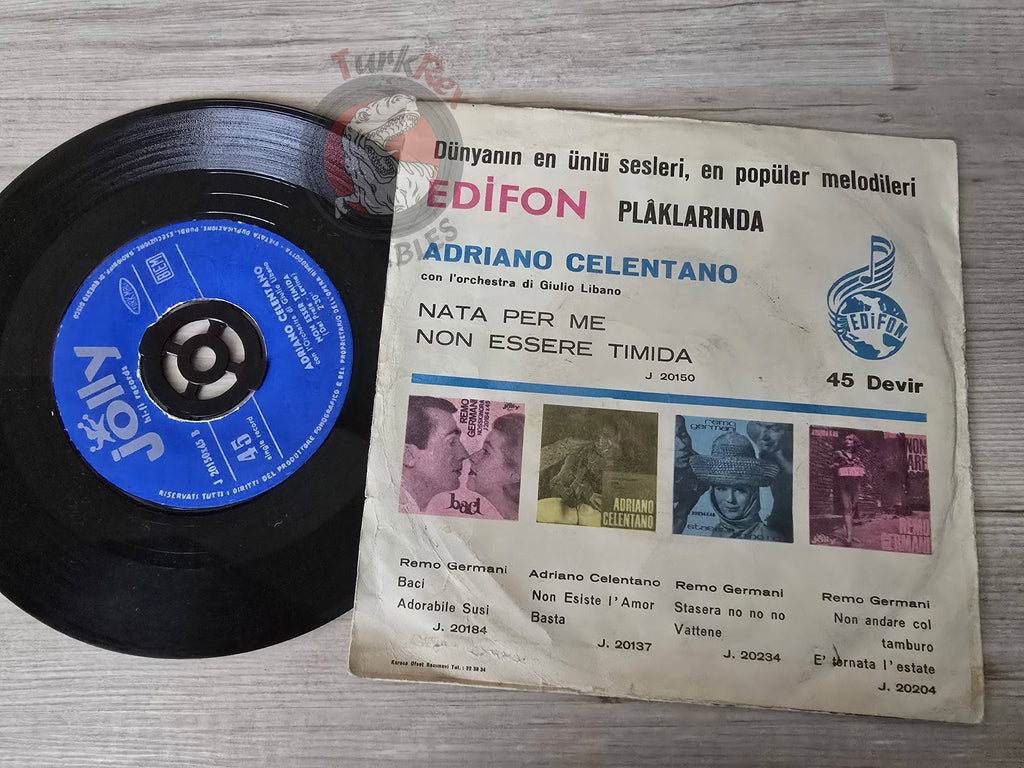 Adriano Celentano –  Nata Per Me 7" Turkish Pressing Vinyl Turkey Edition