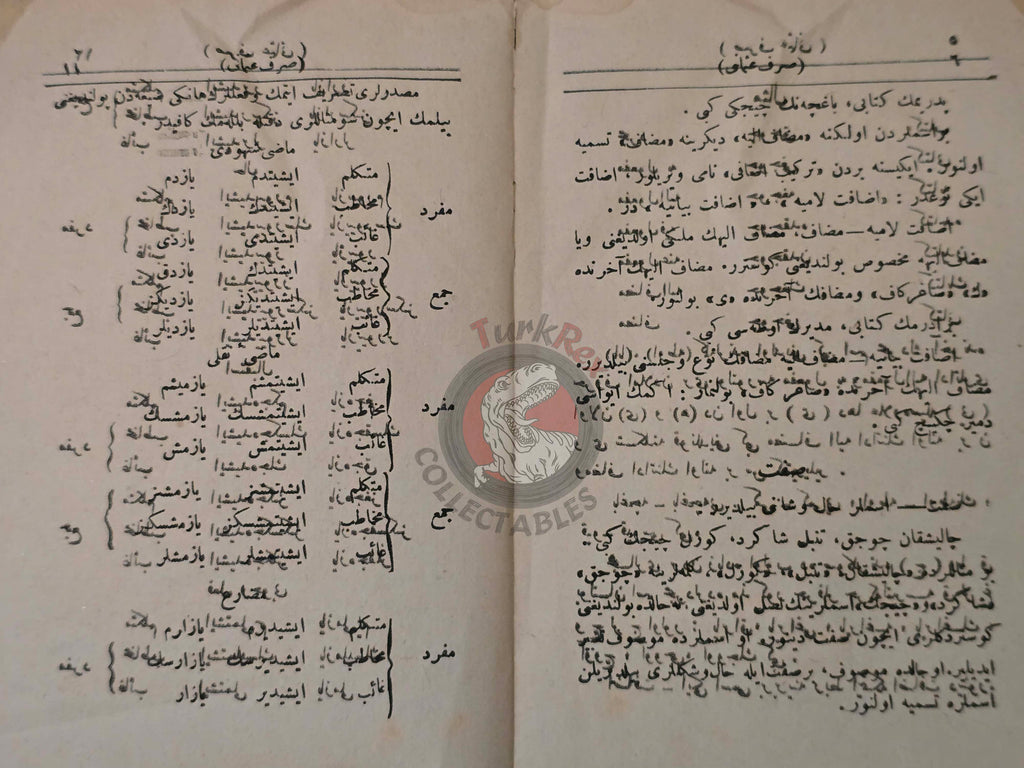 Ottoman Turkish Grammar Booklet 1909 Ottoman Empire Education Sarf-ı Osmanî