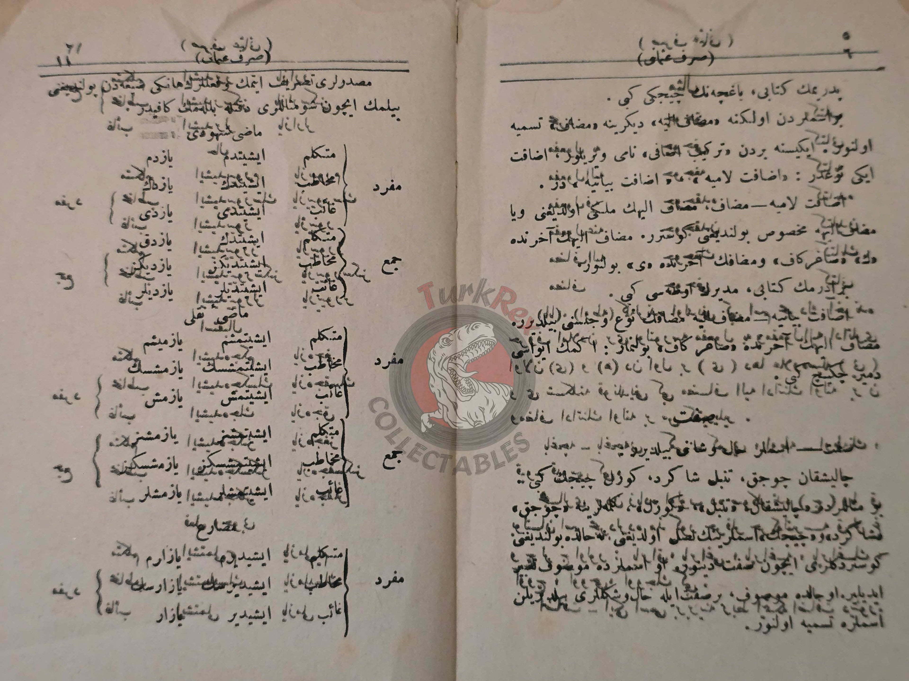 Ottoman Turkish Grammar Booklet 1909 Ottoman Empire Education Sarf-ı Osmanî