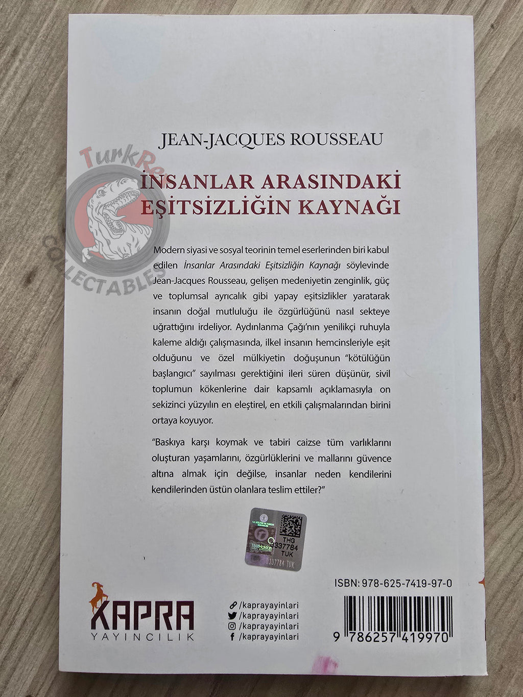 Jean-Jacques Rousseau – Discourse on Inequality 2021 Turkish Book Turkey