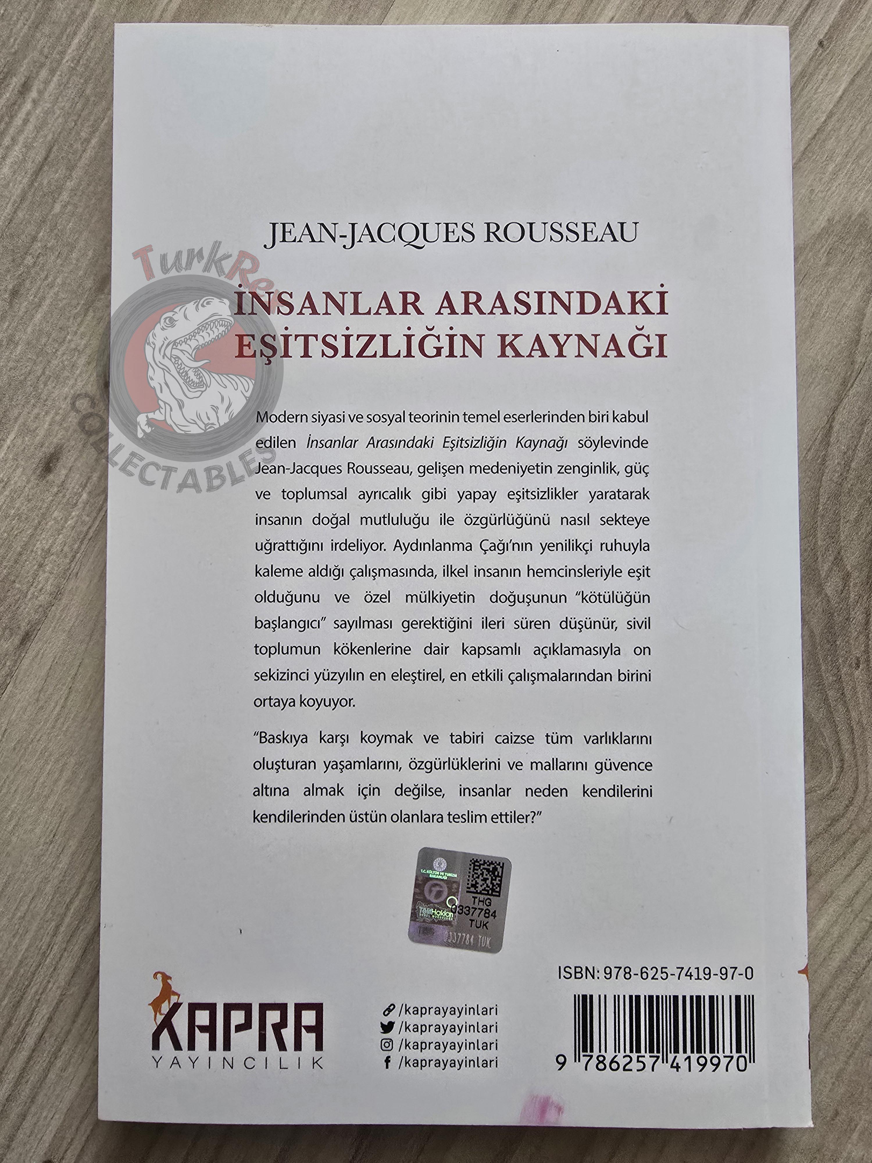 Jean-Jacques Rousseau – Discourse on Inequality 2021 Turkish Book Turkey