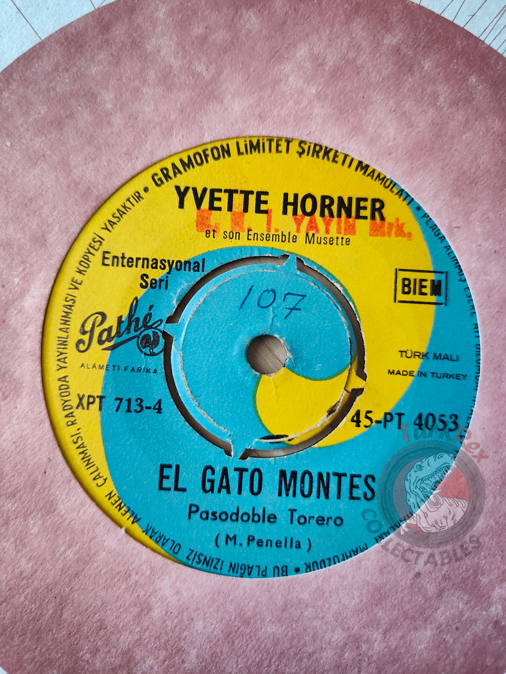 Yvette Horner  – El Gato Montes 7" Turkish Pressing Vinyl Turkey Edition