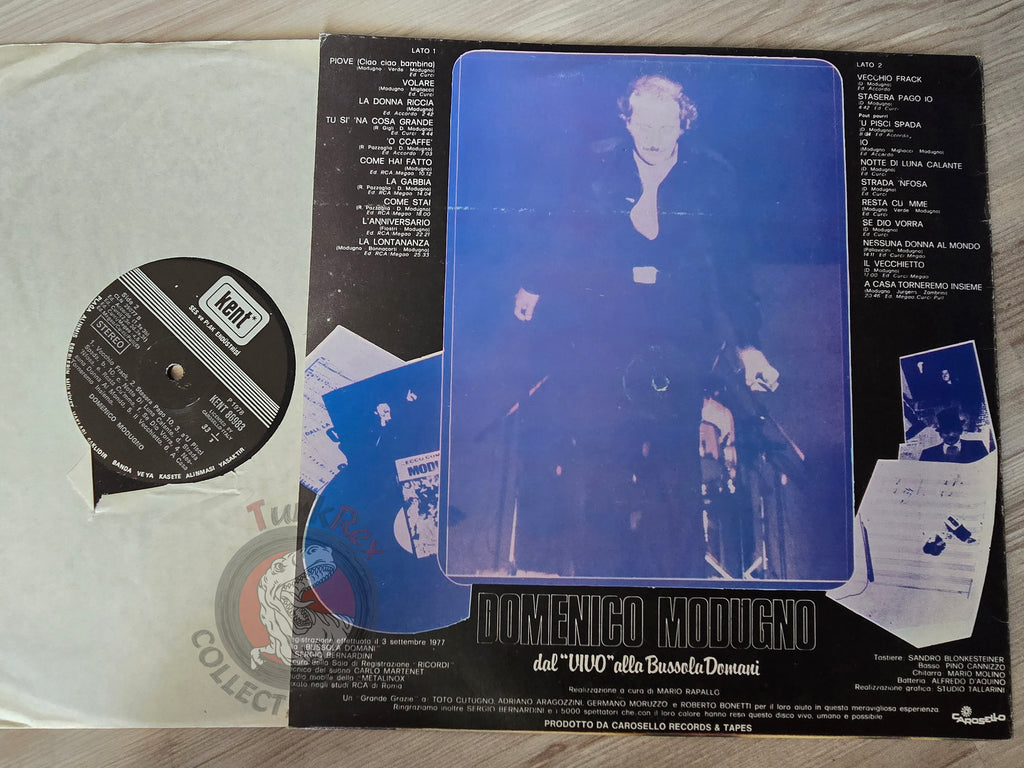 Domenico Modugno – Dal "Vivo" Alla Bussola Domani Turkish Pressing Vinyl Turkey Edition