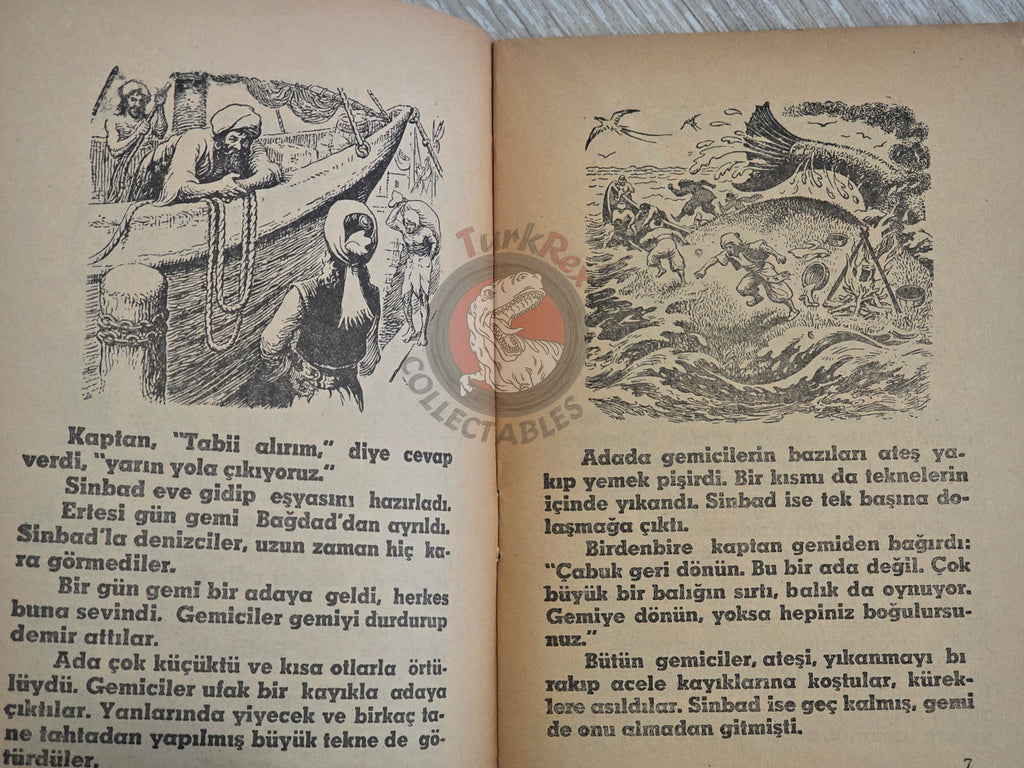 Sinbad the Sailor 1977 Turkish Book Turkey 1001 Nights Illustrated